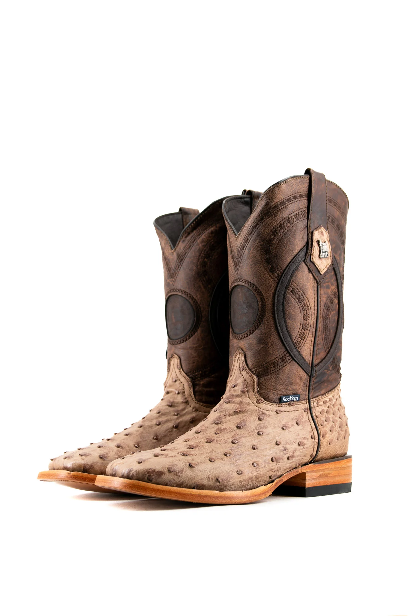 Exotic Ostrich Square Toe Cowboy Boot - Image 11