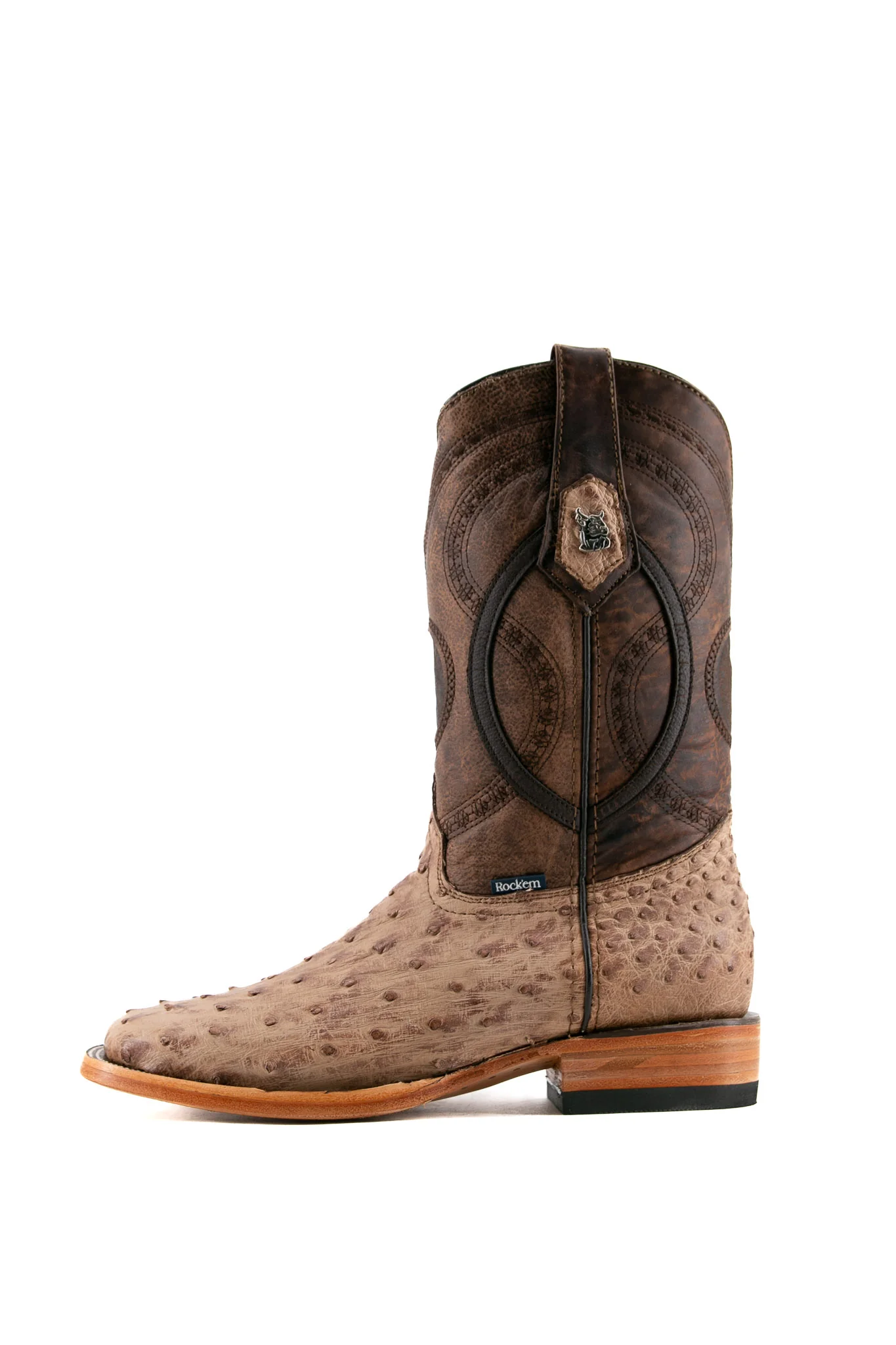 Exotic Ostrich Square Toe Cowboy Boot - Image 12