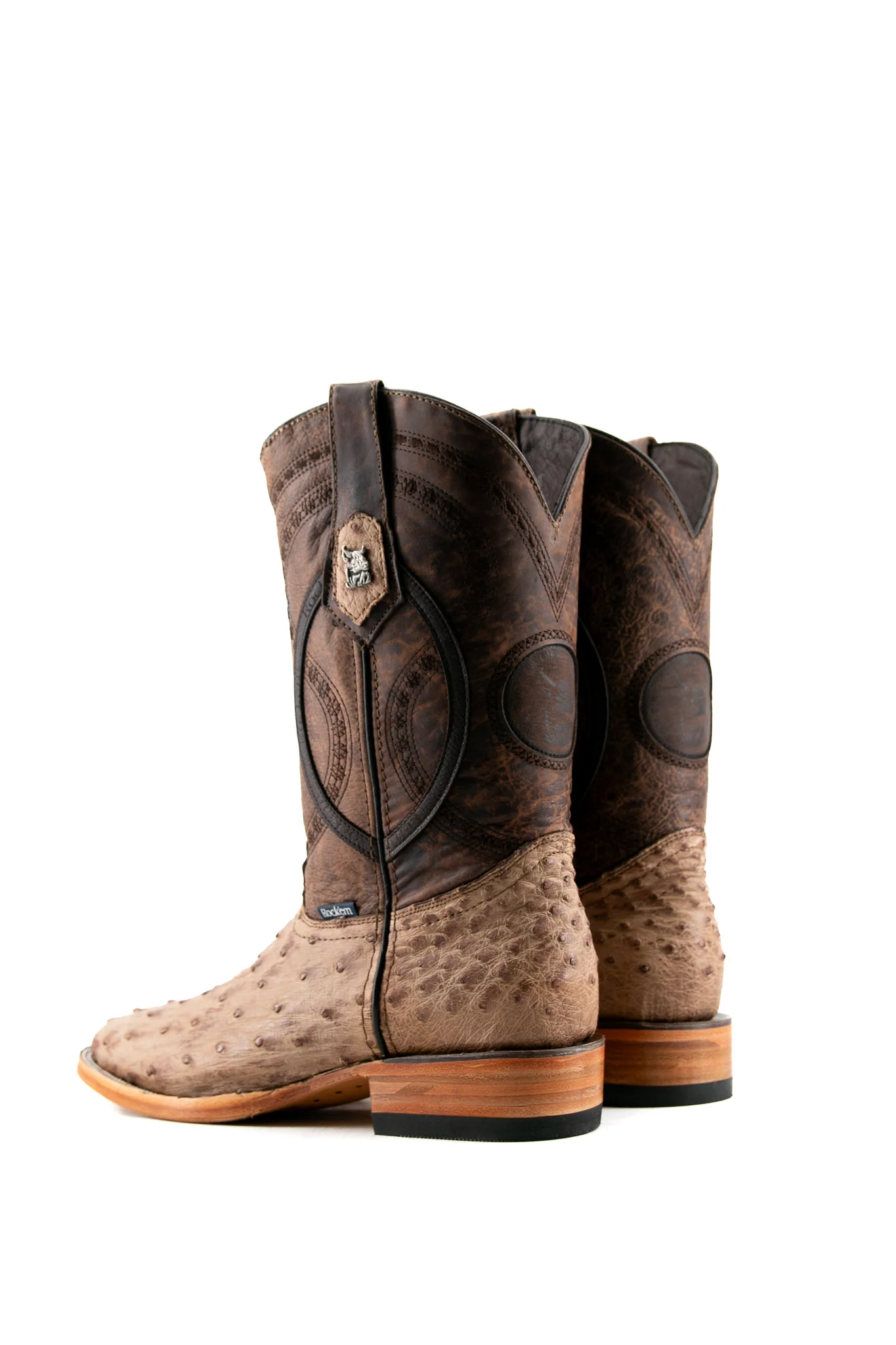Exotic Ostrich Square Toe Cowboy Boot - Image 13