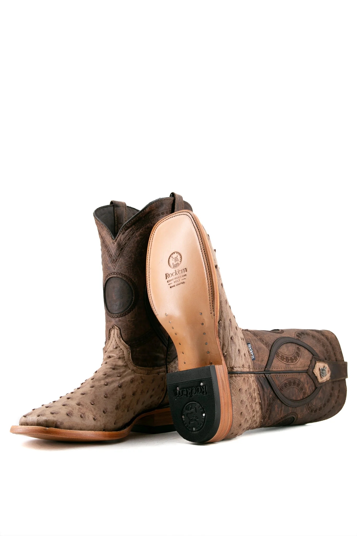 Exotic Ostrich Square Toe Cowboy Boot - Image 14