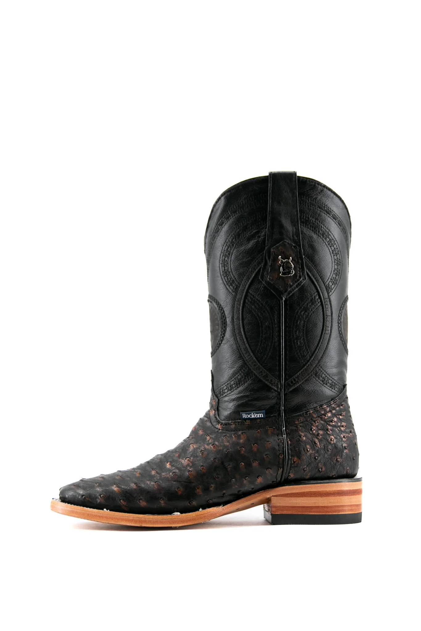 Exotic Ostrich Square Toe Cowboy Boot - Image 17