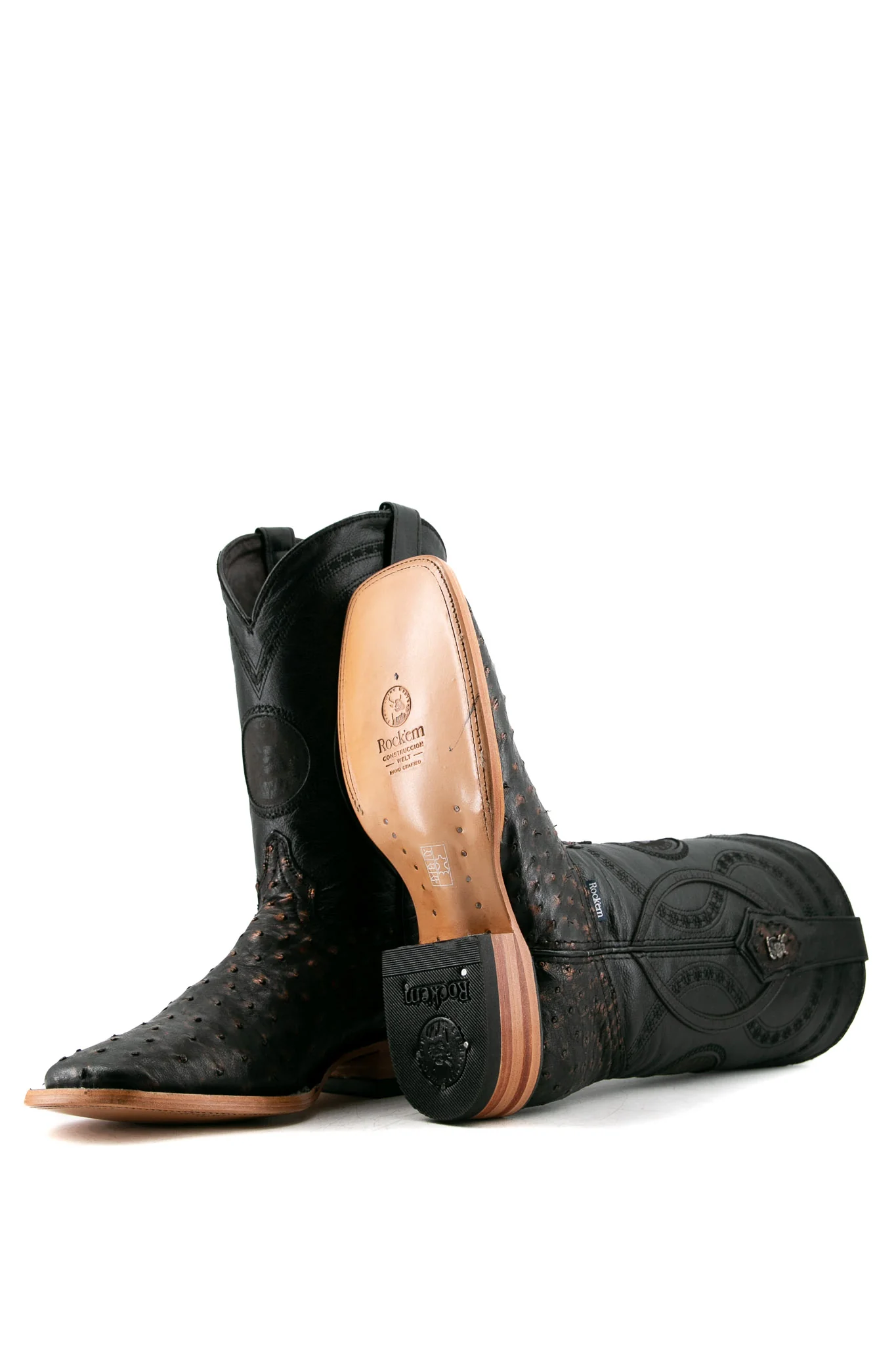 Exotic Ostrich Square Toe Cowboy Boot - Image 19