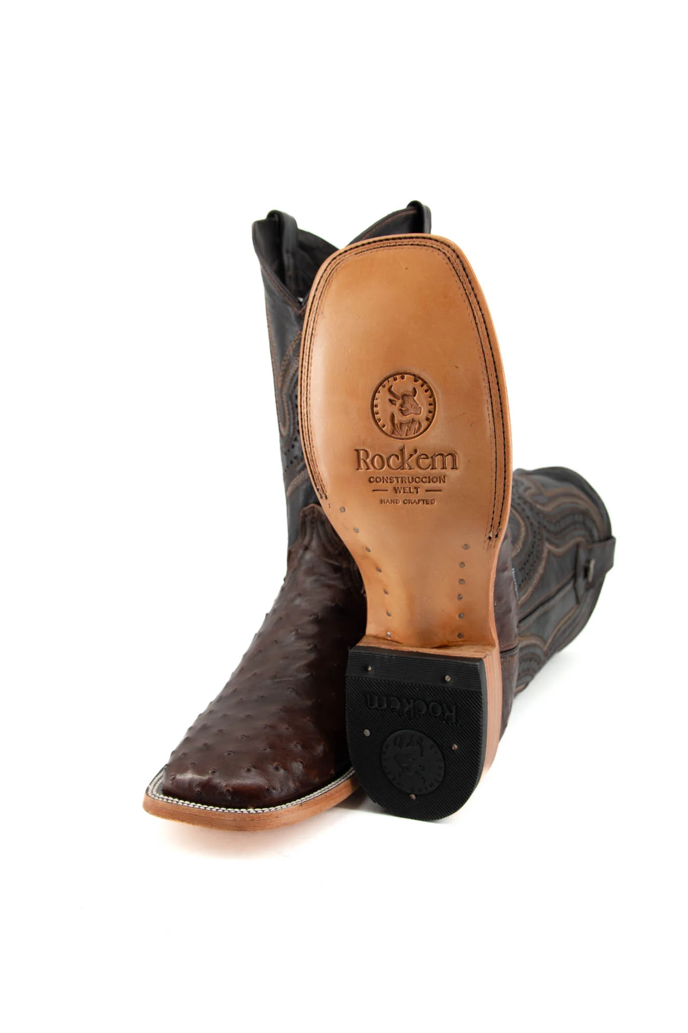 Exotic Ostrich Square Toe Cowboy Boot - Image 5