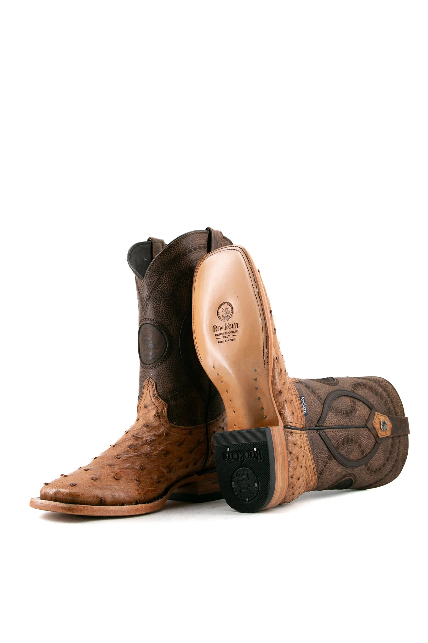Exotic Ostrich Square Toe Cowboy Boot - Image 9