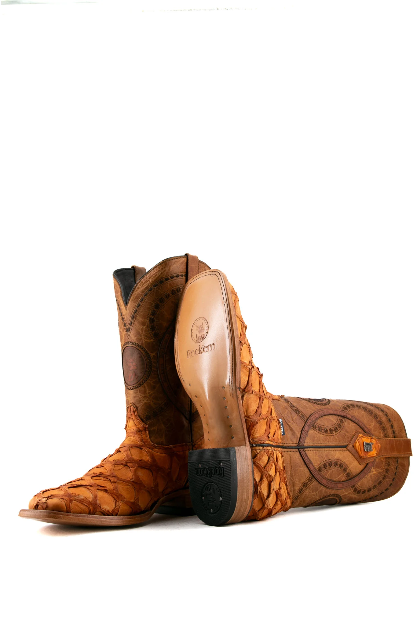 Exotic Fish Square Toe Cowboy Boot - Image 14