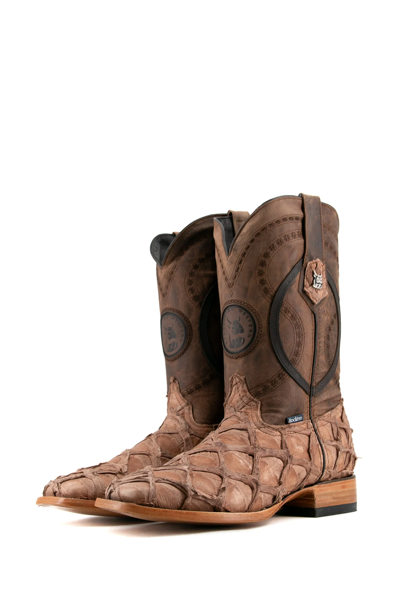 Exotic Fish Square Toe Cowboy Boot - Image 16