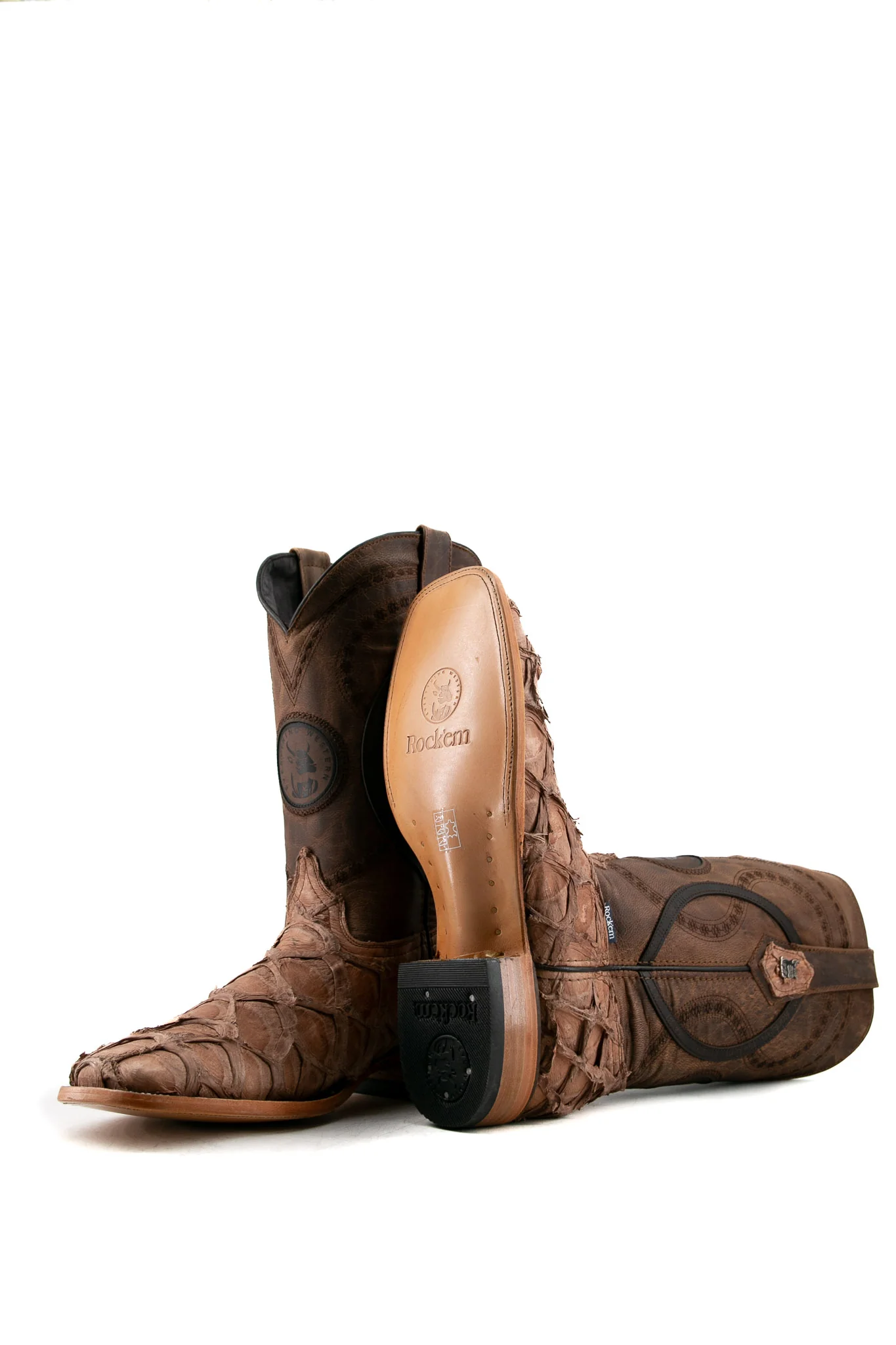 Exotic Fish Square Toe Cowboy Boot - Image 19