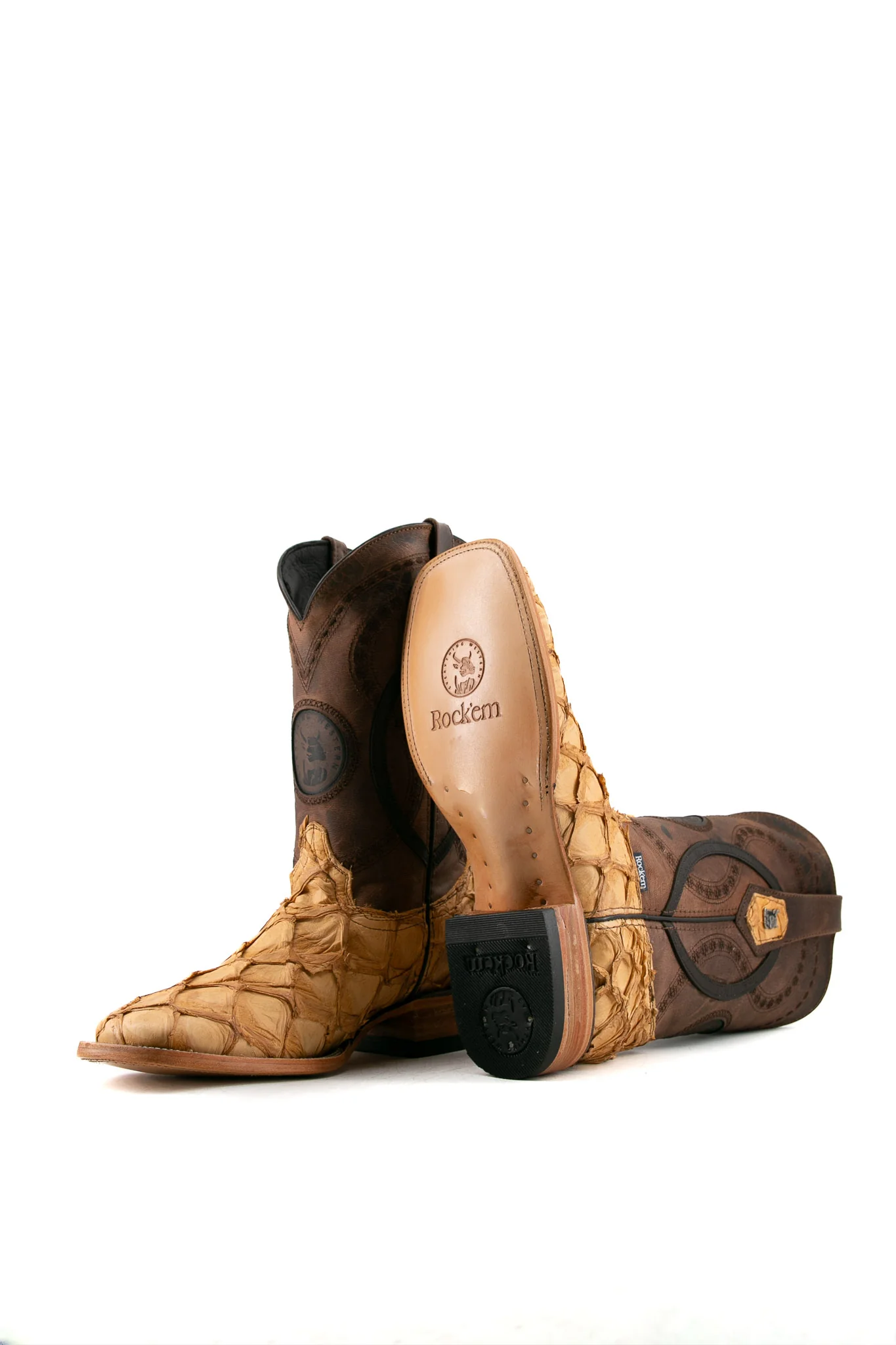 Exotic Fish Square Toe Cowboy Boot - Image 29