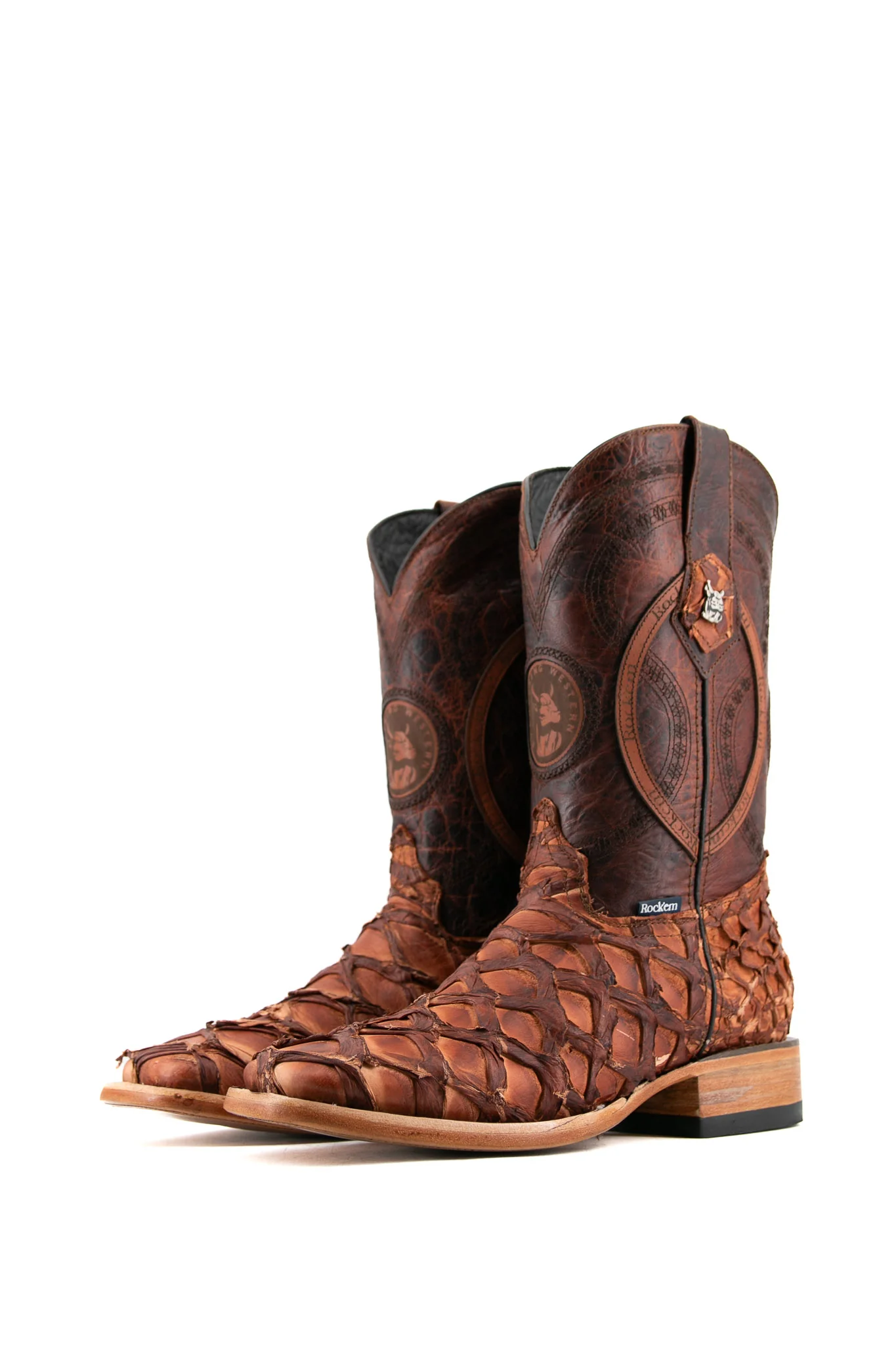 Exotic Fish Square Toe Cowboy Boot - Image 31