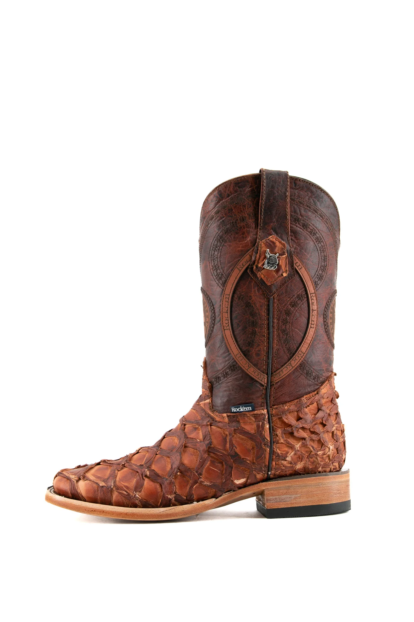 Exotic Fish Square Toe Cowboy Boot - Image 32