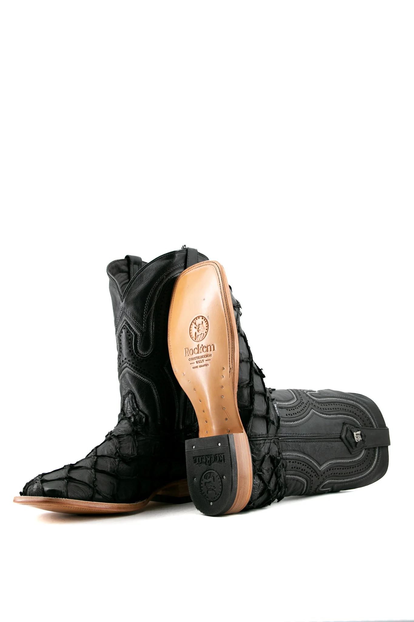 Exotic Fish Square Toe Cowboy Boot - Image 4