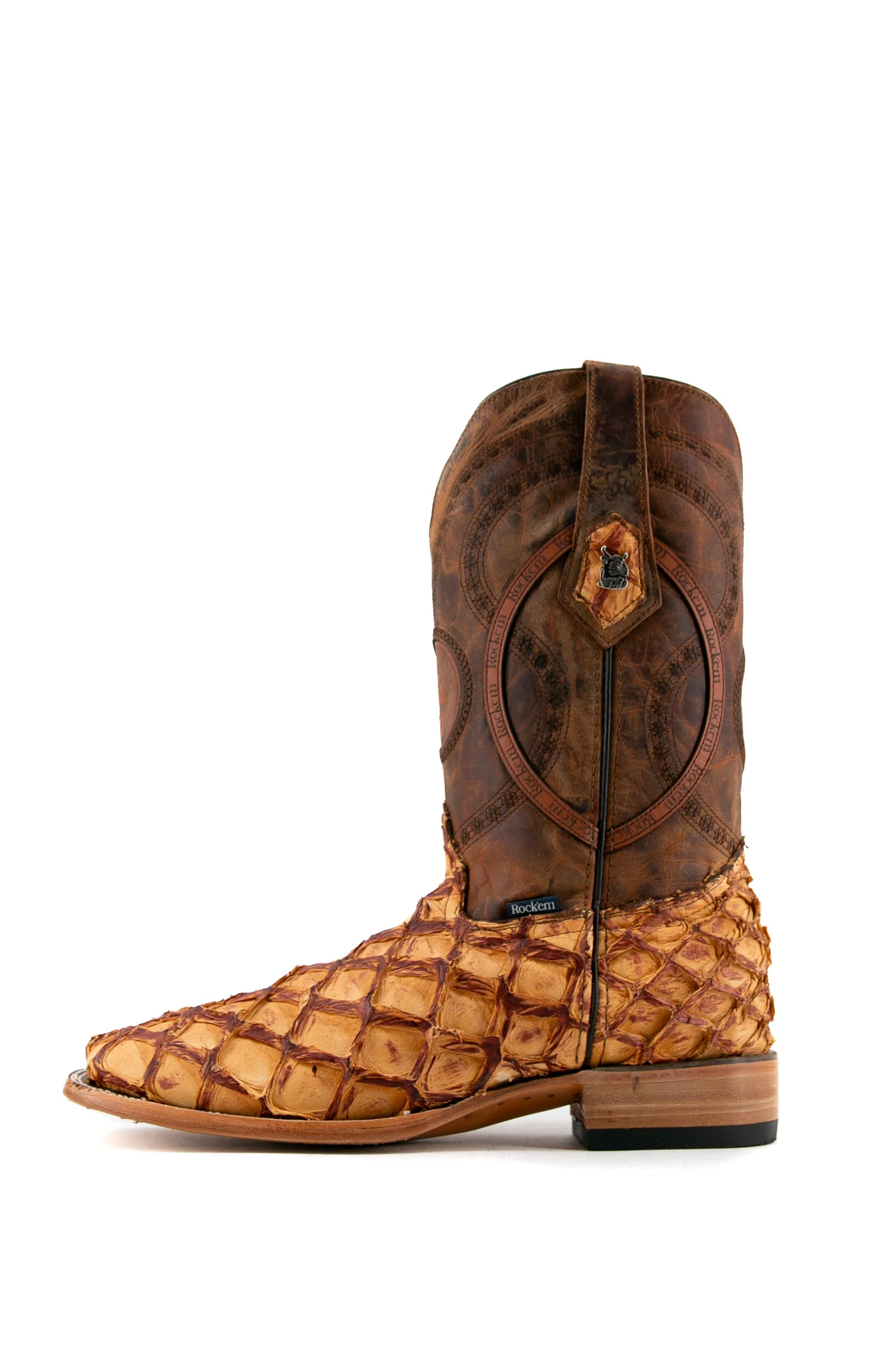 Exotic Fish Square Toe Cowboy Boot - Image 7