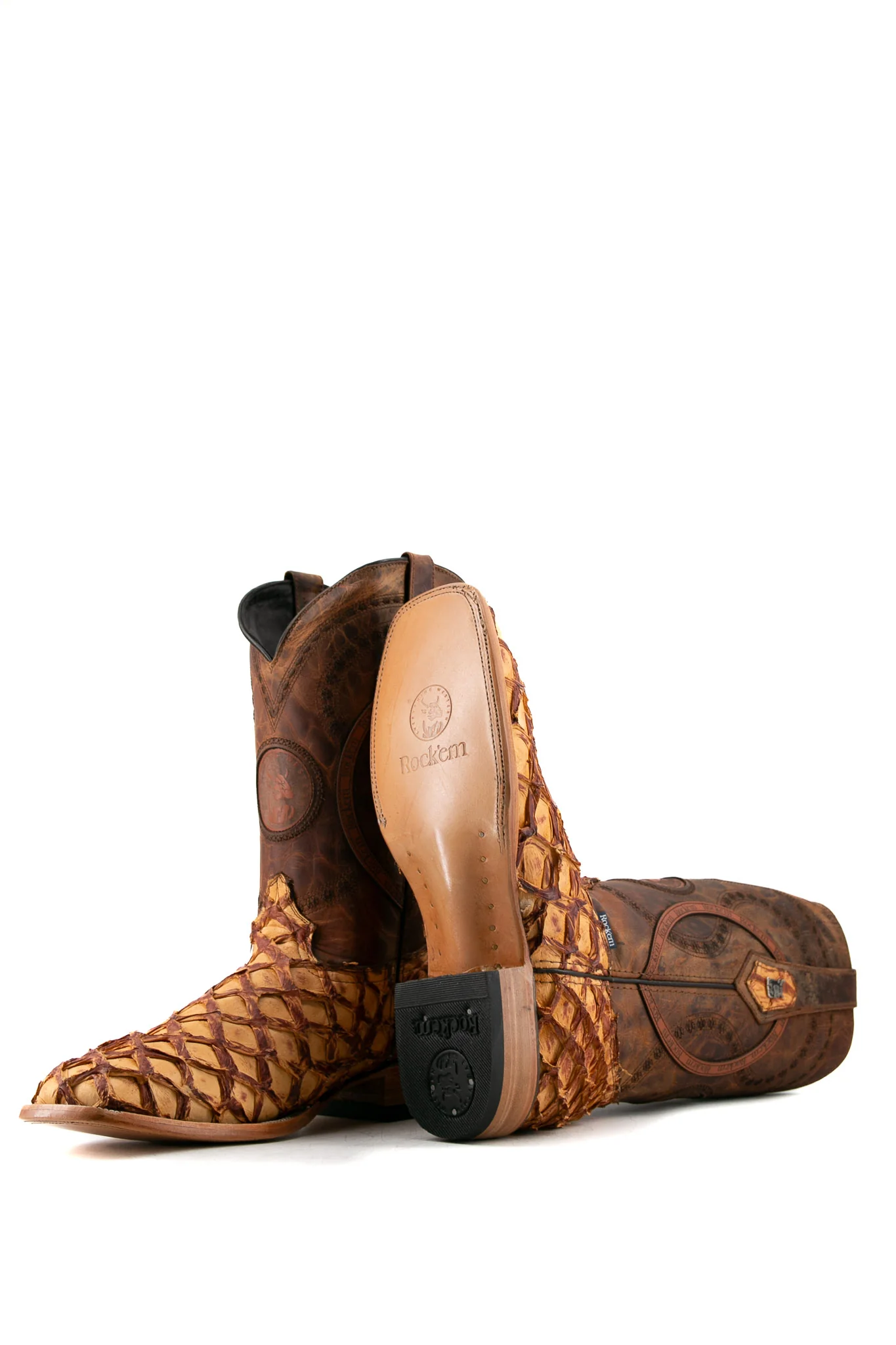 Exotic Fish Square Toe Cowboy Boot - Image 9