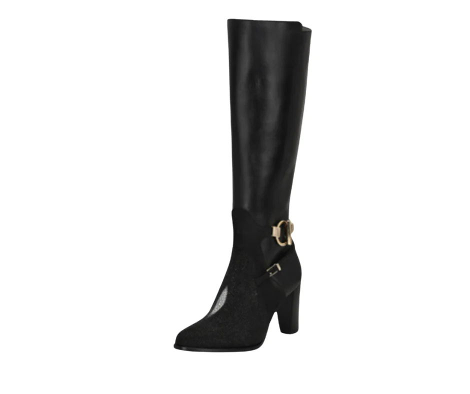 Women Cuadra FC754 LD Black Stingray Zipper Round Toe - Image 3