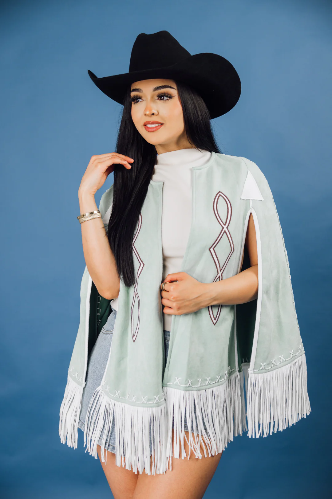Avery Fringe Cape - Image 3