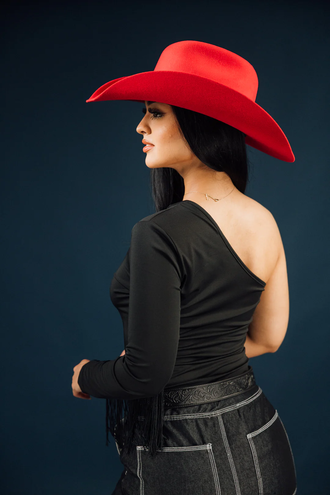 Fringe One Shoulder Shirt - Image 2