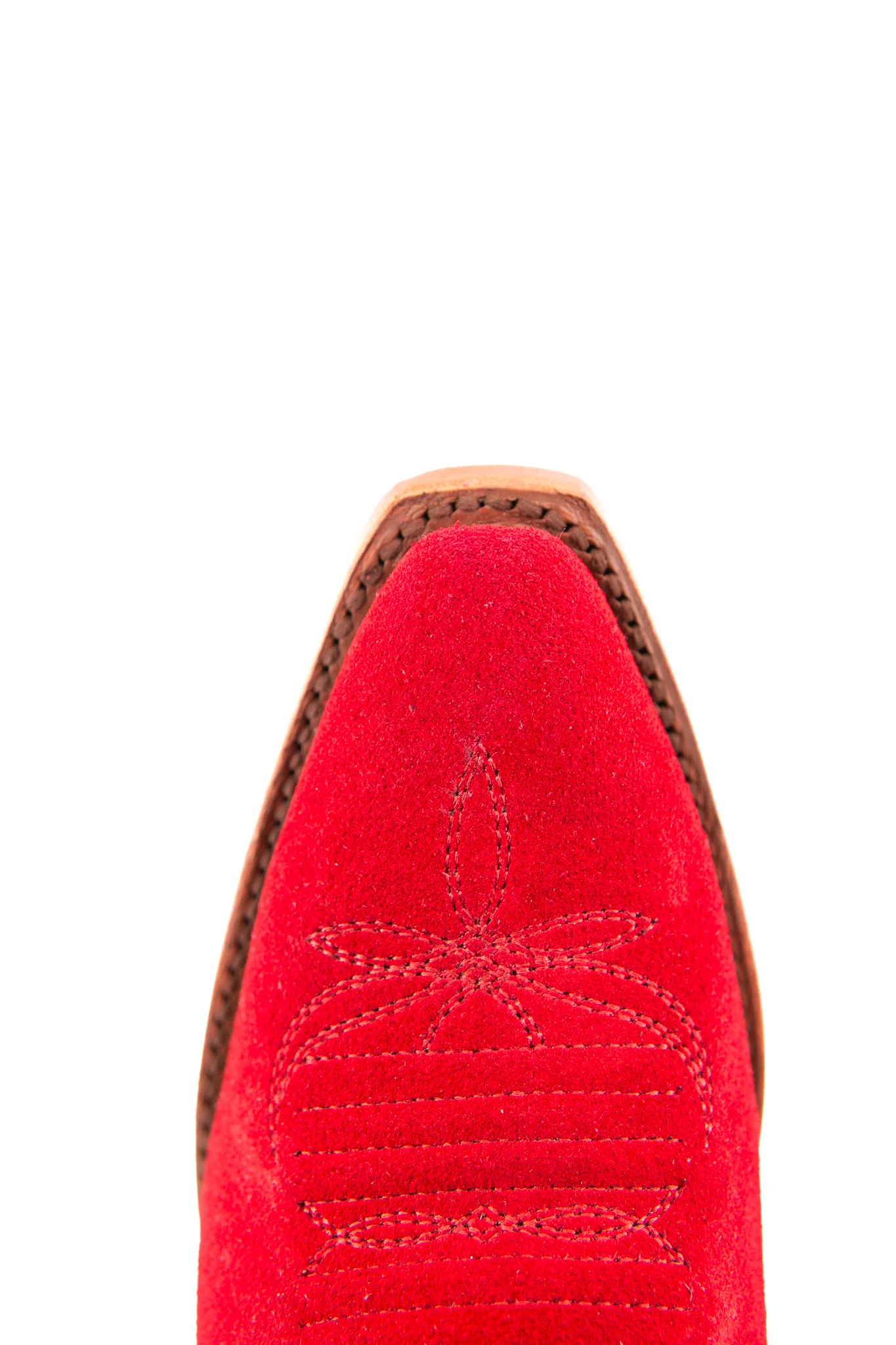 Georgina Suede Tall Red Bottom Snip Toe Cowgirl Boot - Image 5