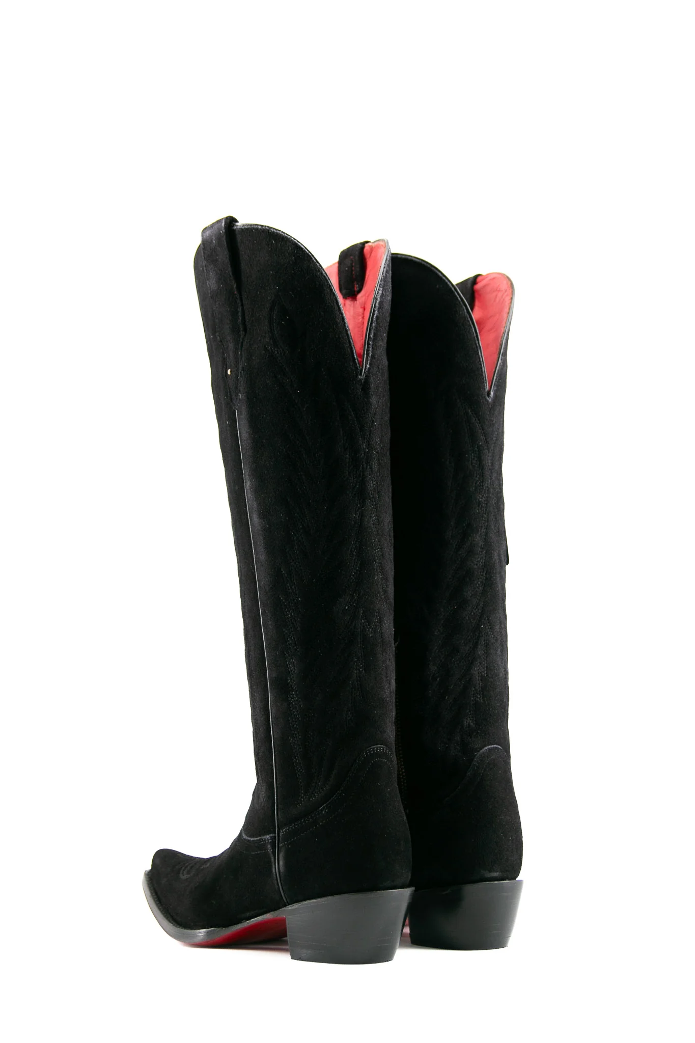 Georgina Suede Tall Red Bottom Snip Toe Cowgirl Boot - Image 8