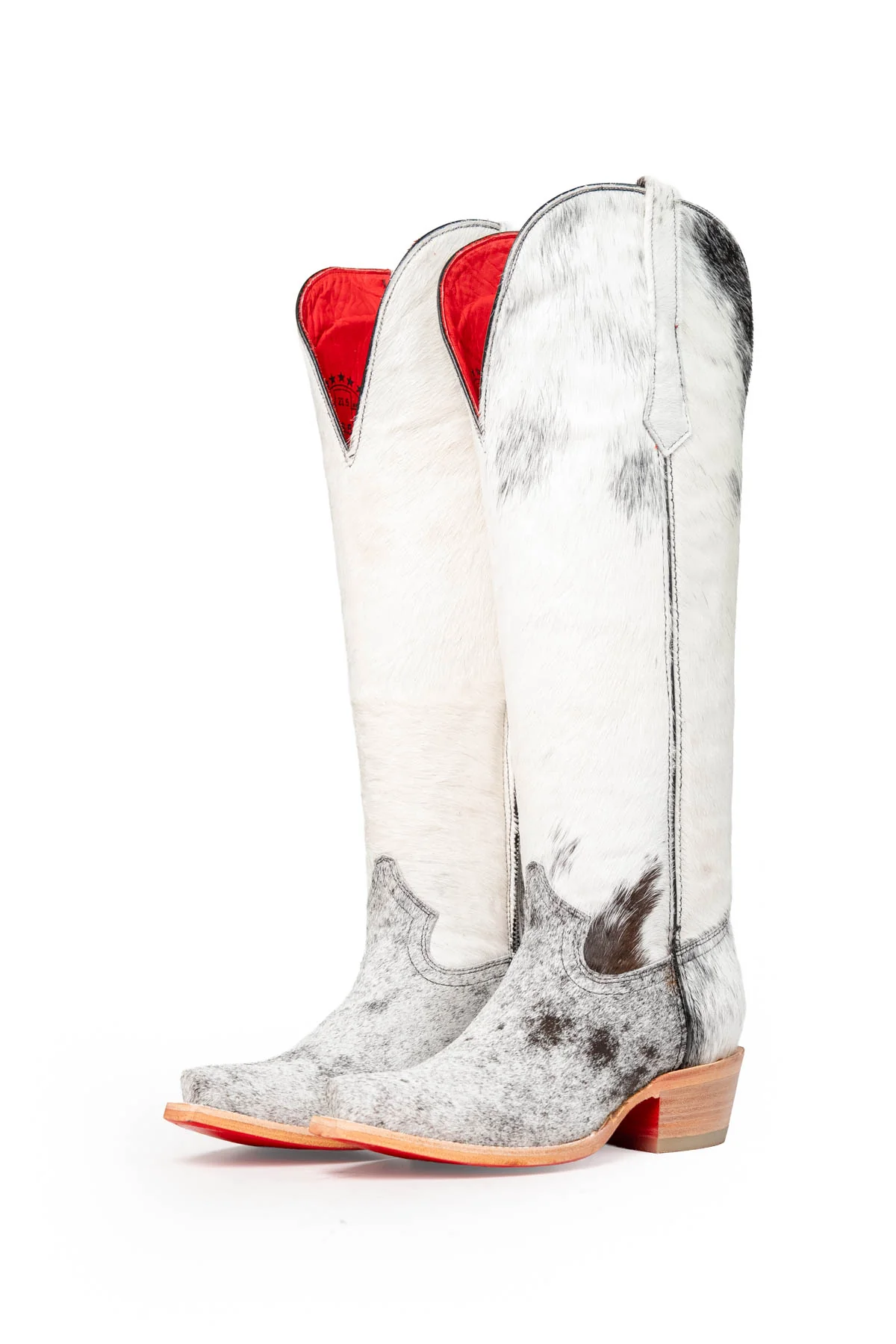 Gia Tall Cowhide Red Bottom Snip Toe Cowboy Boot Size 6.5 Box UW17