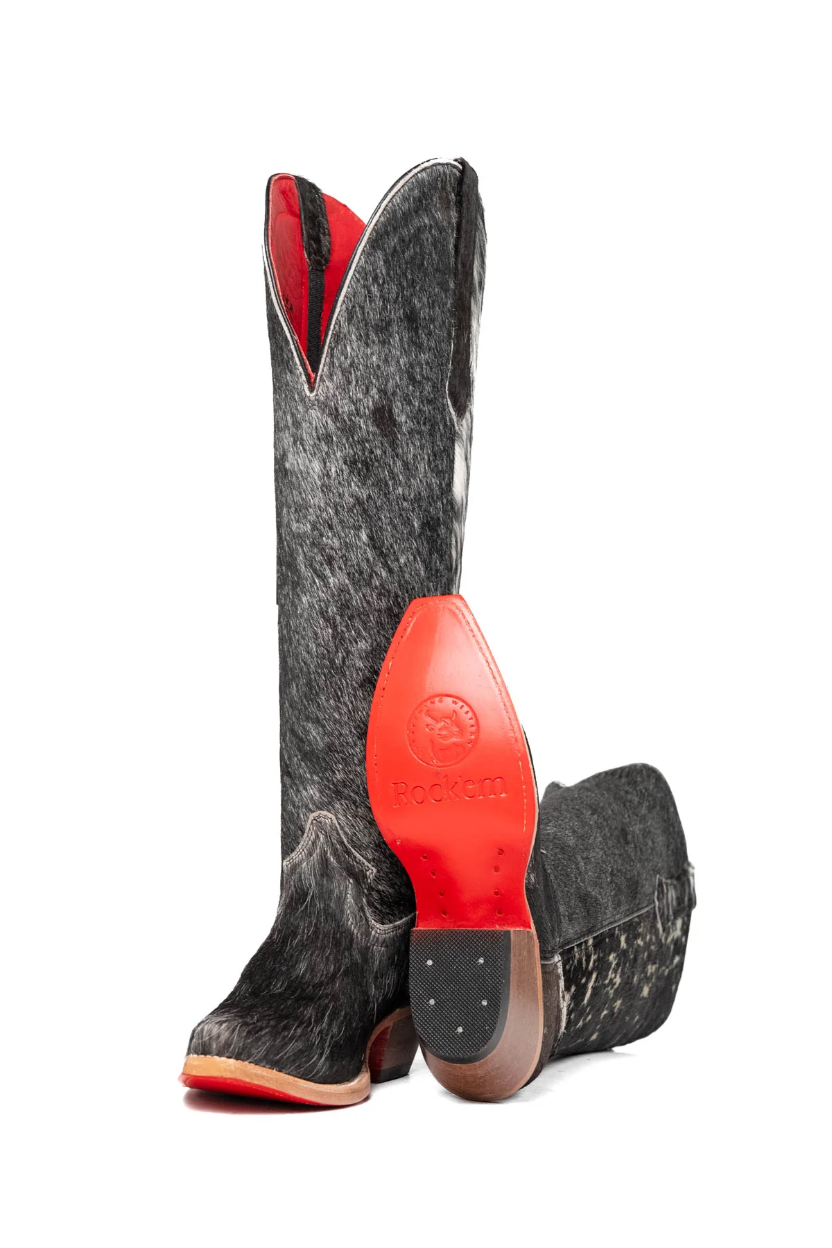 Gia Tall Cowhide Red Bottom Snip Toe Cowboy Boot Size 6 Box UW11 - Image 2