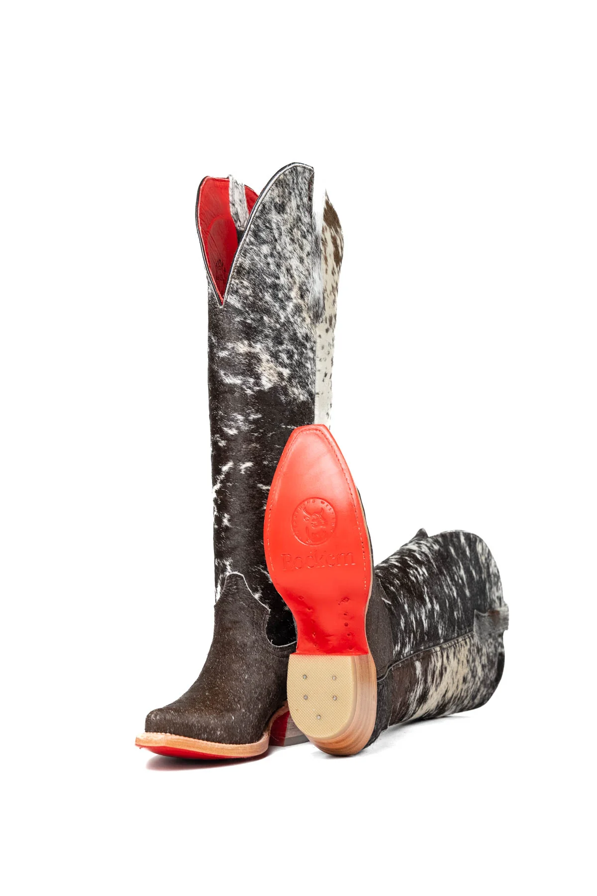 Gia Tall Cowhide Red Bottom Snip Toe Cowboy Boot Size 6 Box UW15 - Image 2
