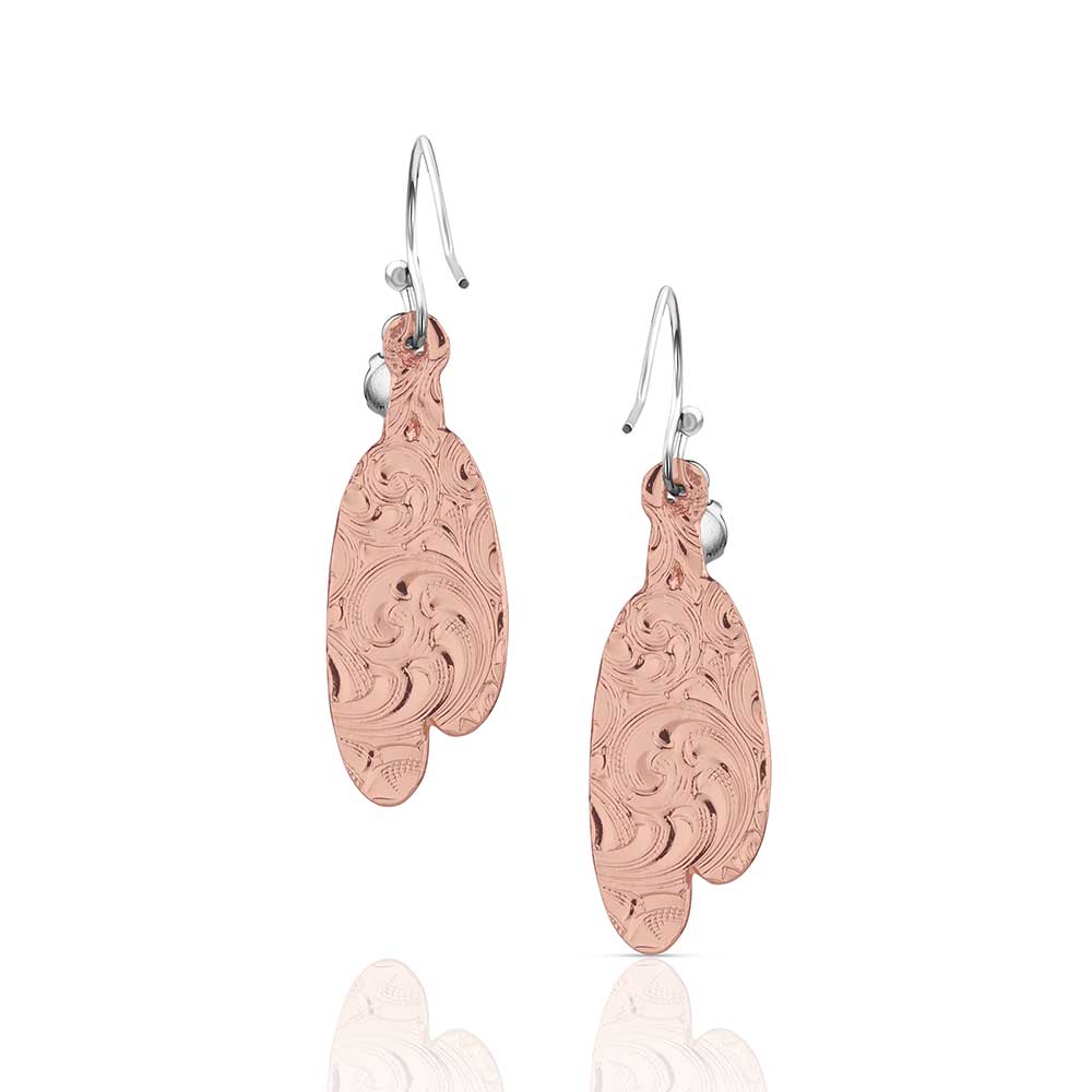 Gift of Rose Gold Freedom Feather Earrings - Image 2