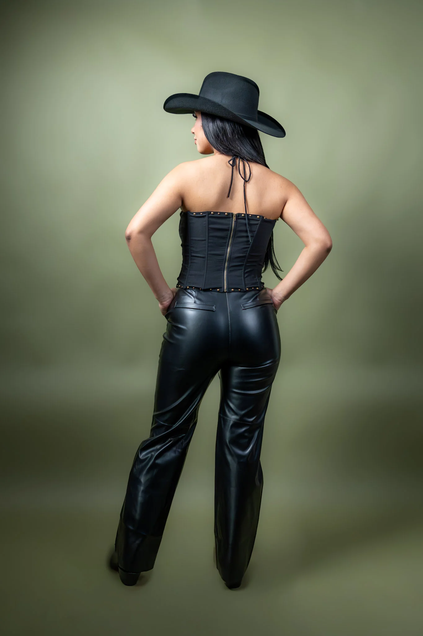 Vera High Rise Faux Leather Trousers - Image 3