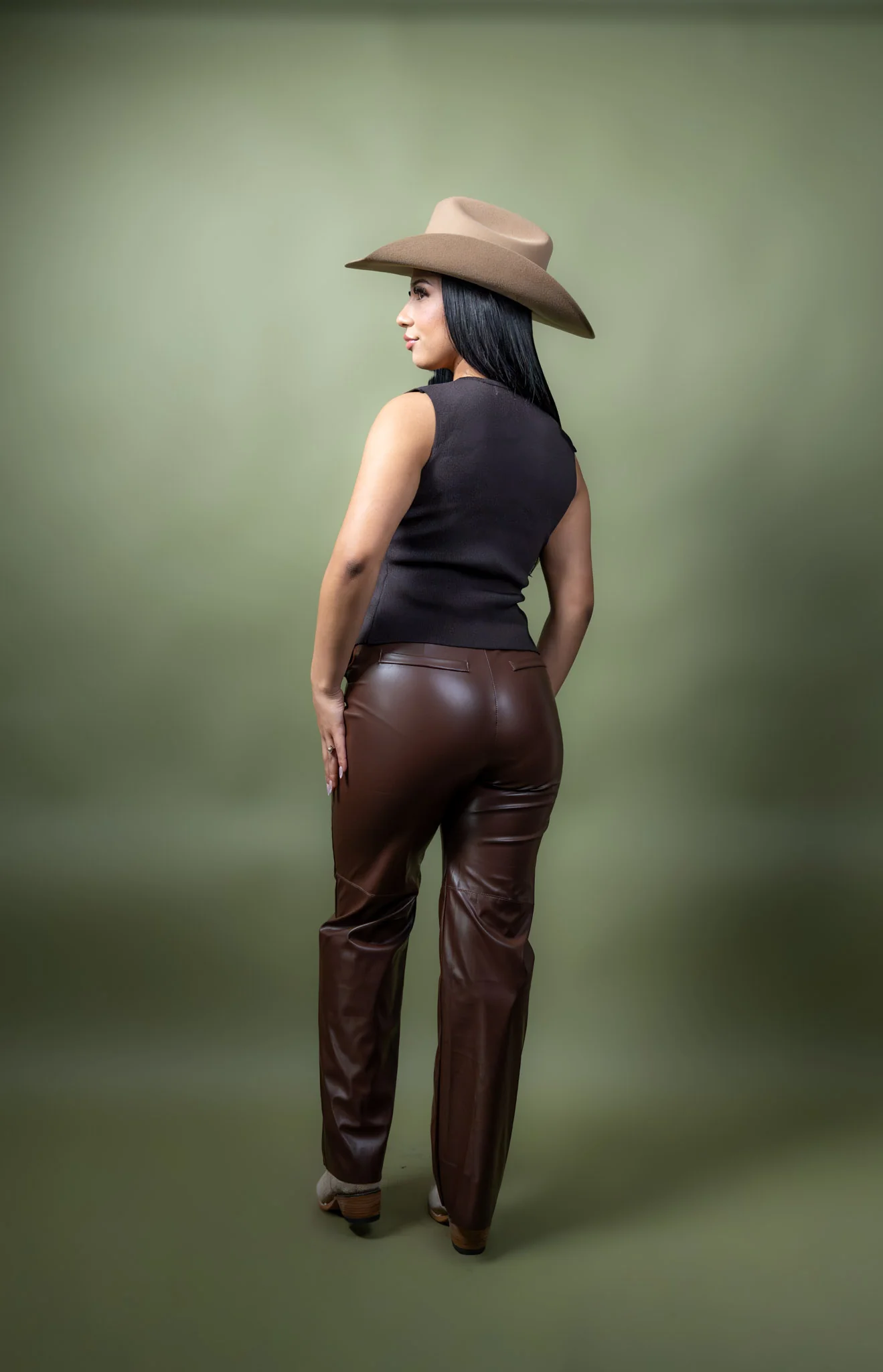 Vera High Rise Faux Leather Trousers - Image 6