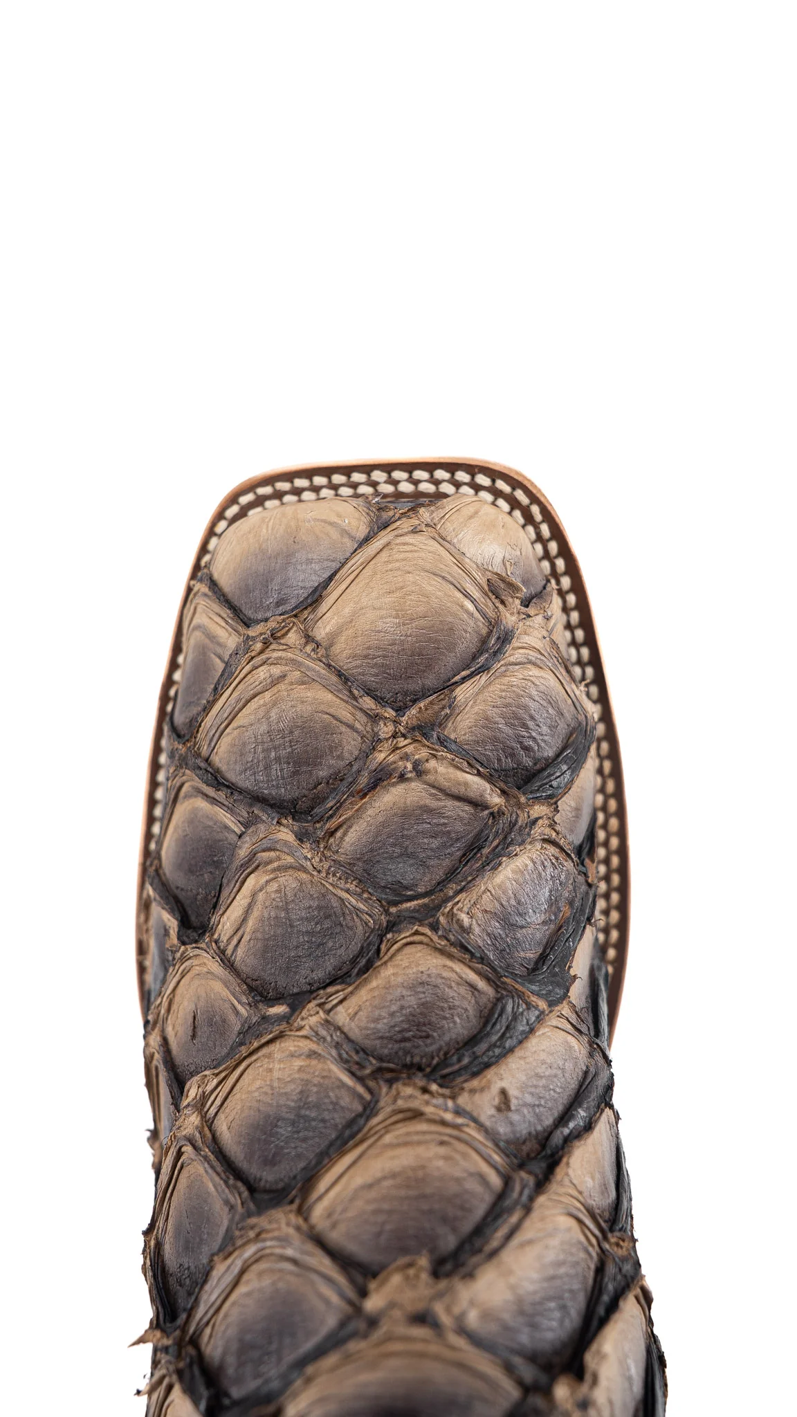 Horse Power Big Bass Pirarucu Petrified Oak Square Toe Cowboy Boot - Image 5