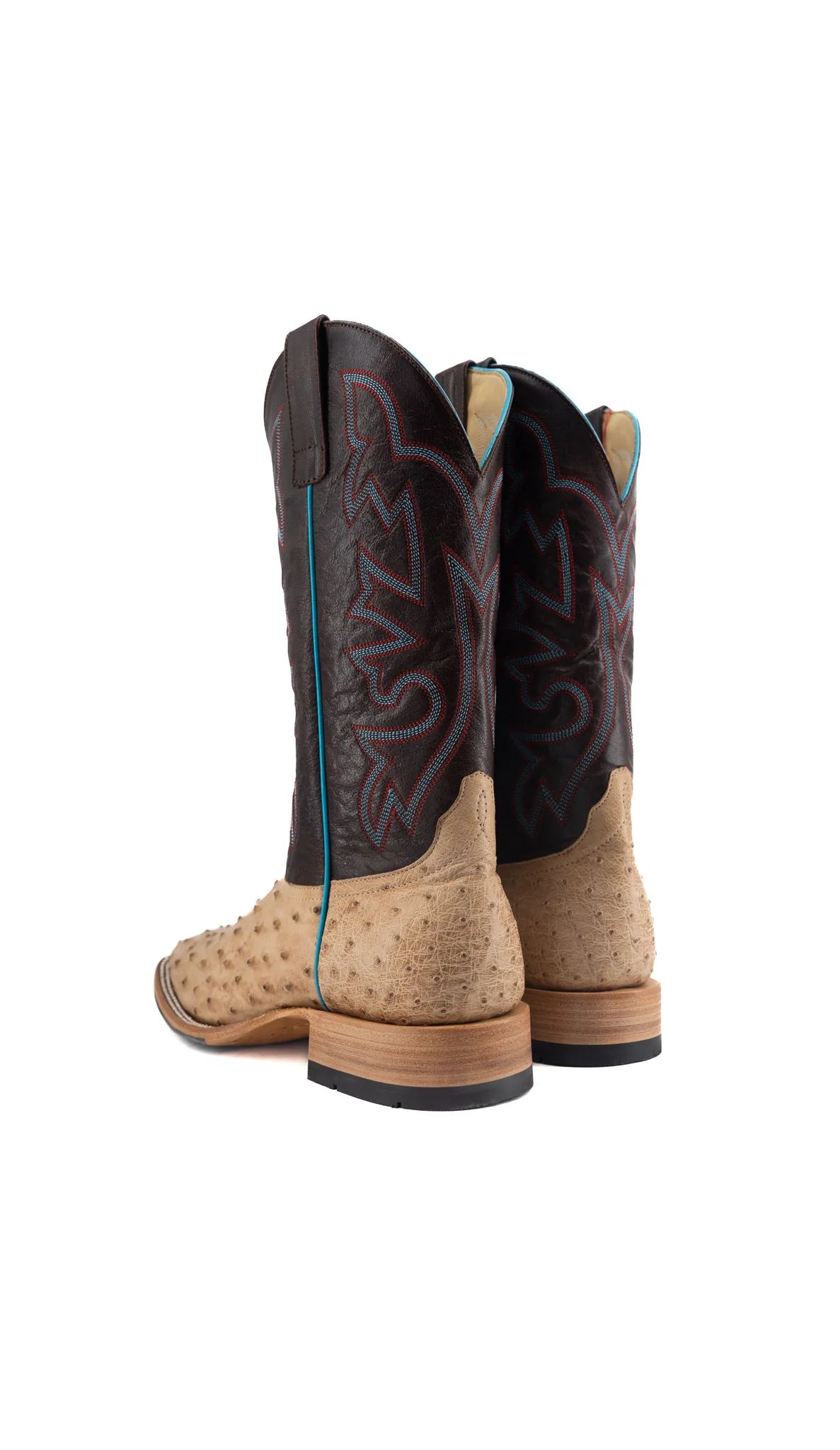 Horse Power Tan Vintage Bruciato Ostrich Square Toe Cowboy Boot - Image 3
