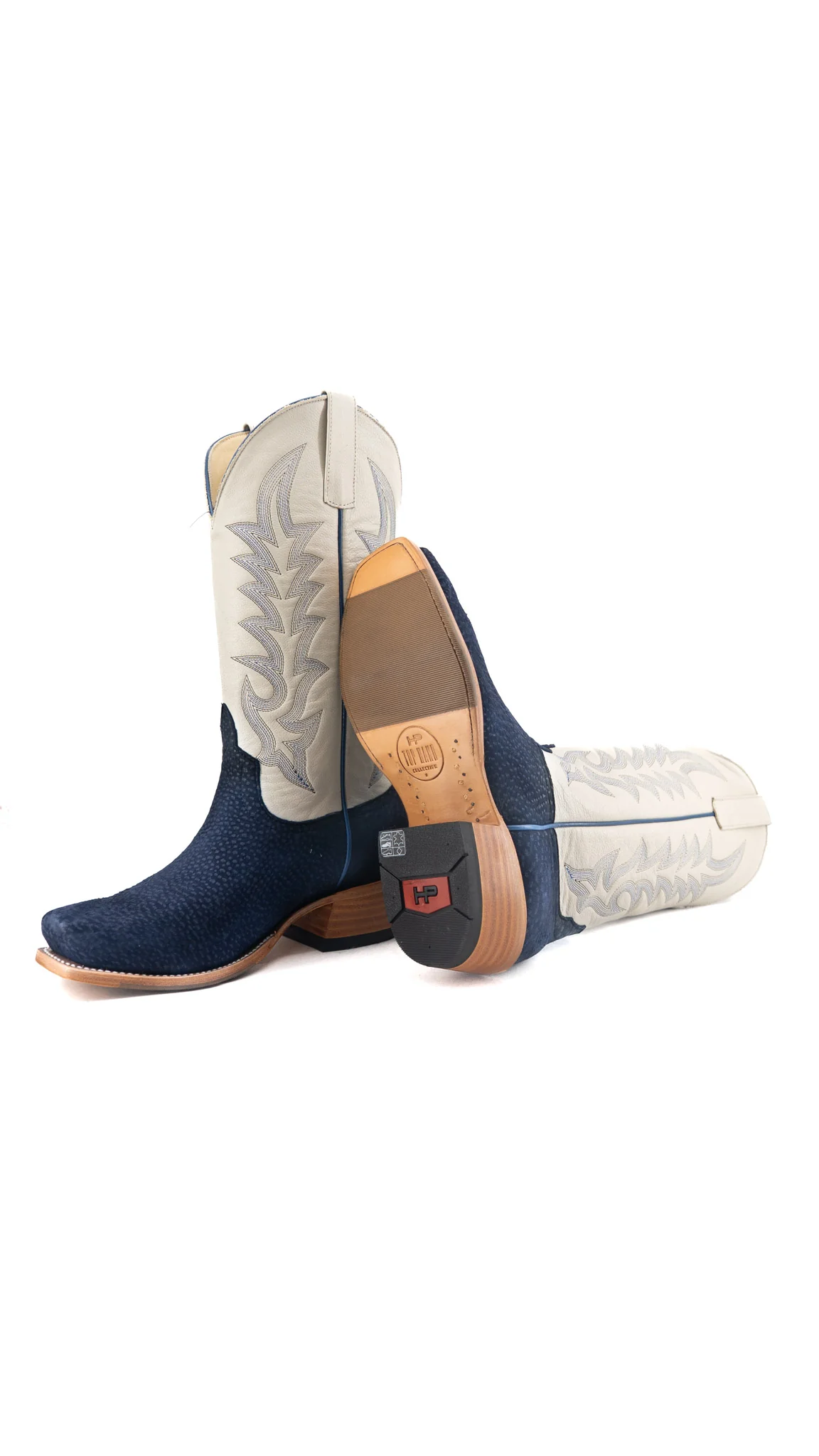 Horse Power Navy Carpincho Cutter Toe Cowboy Boot - Image 4