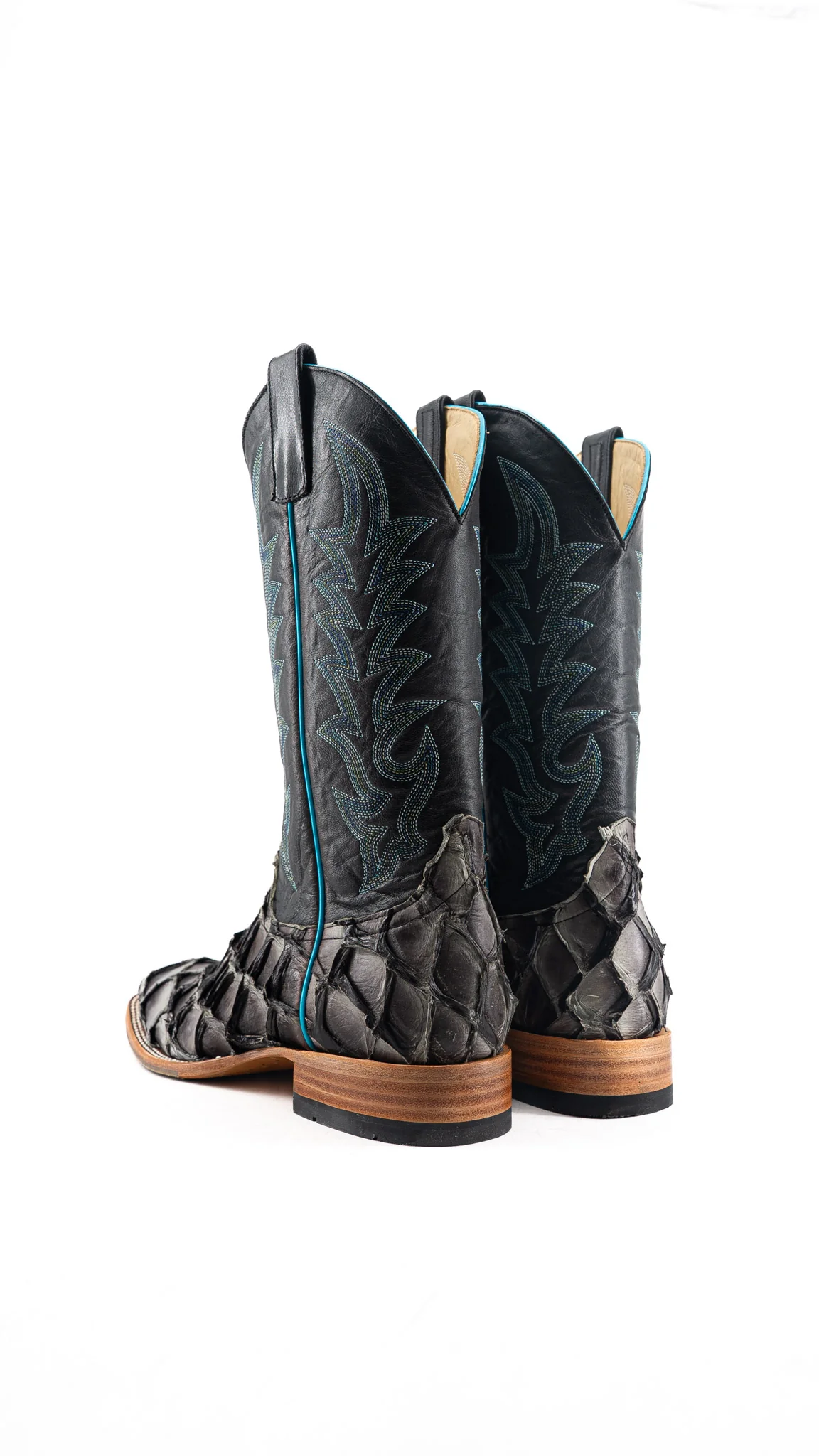 Horse Power Pirarucu Petrified Oak Square Toe Cowboy Boot - Image 3
