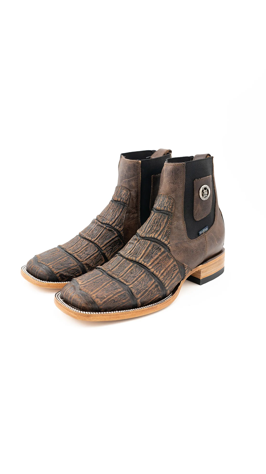 Matte Giant Gator Square Toe Botin