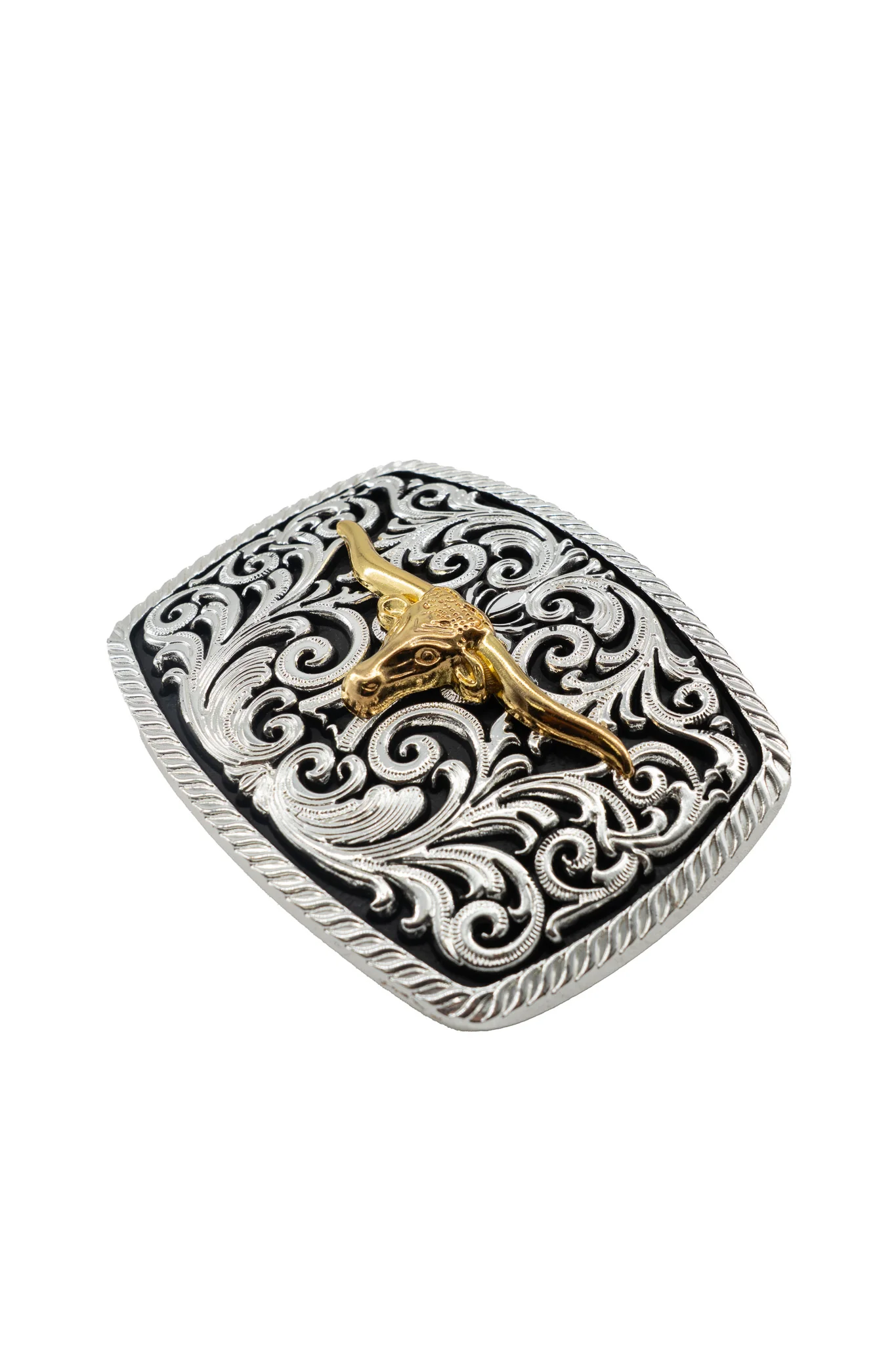 Intricate Scrollwork Longhorn Belt Buckle - Image 2