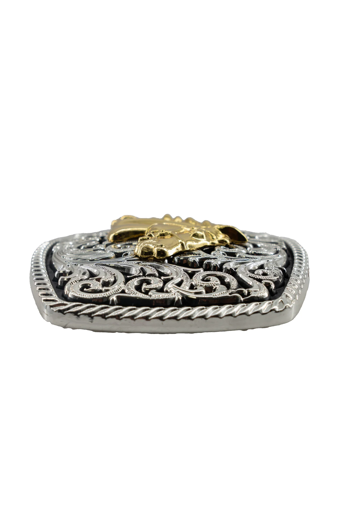 Intricate Scrollwork Noble Stallion Belt Buckle - Image 3