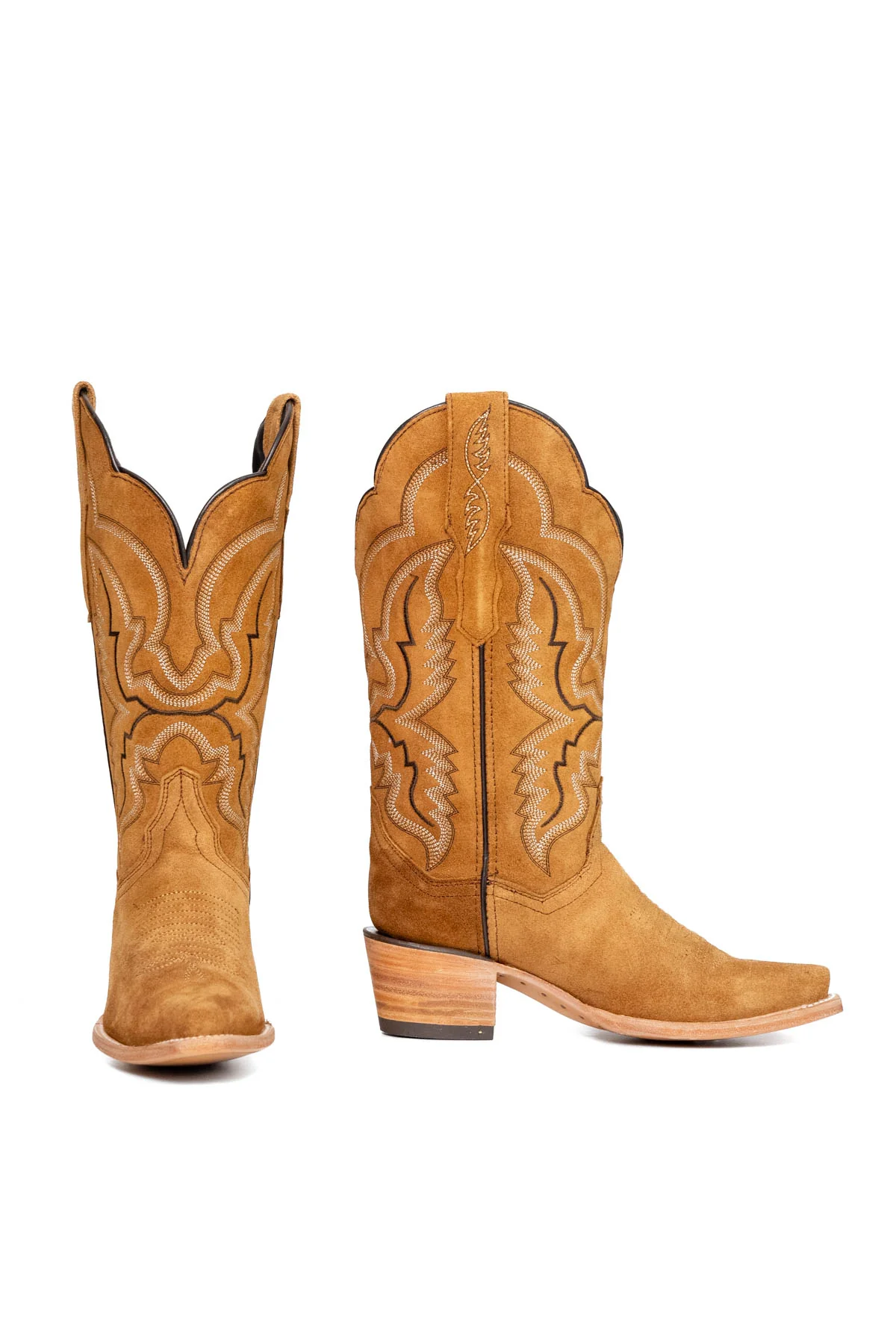 Iris Suede Wide Calf Snip Toe Cowgirl Boot - Image 4