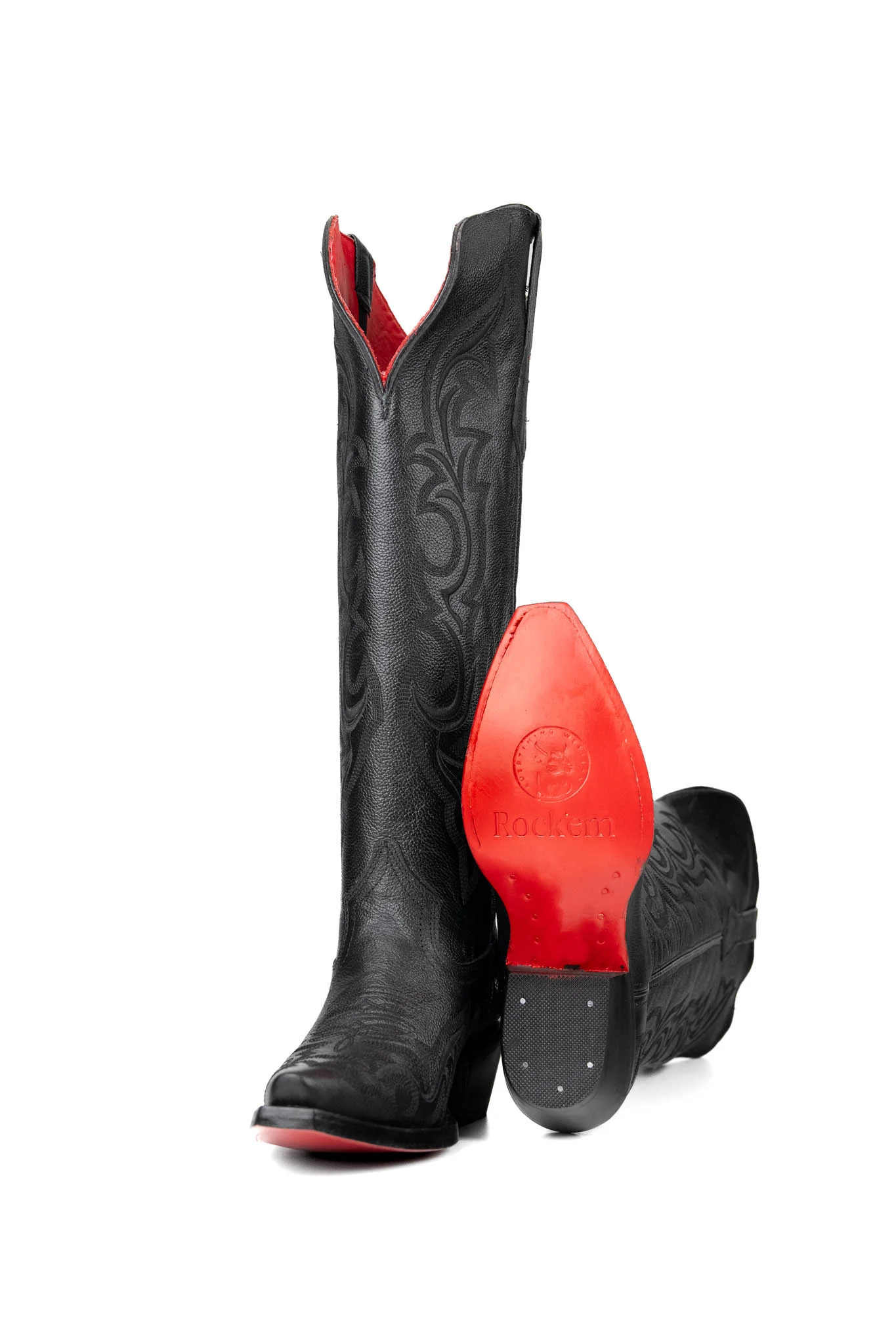 Jenny Tall Red Bottom Wide Calf Snip Toe Cowgirl Boot - Image 4