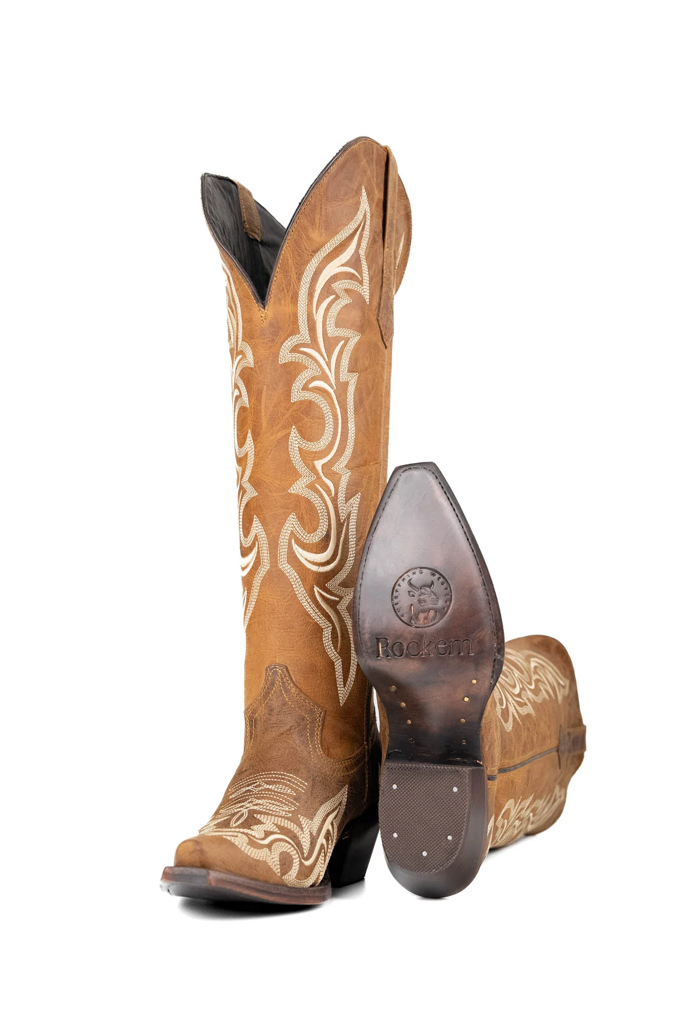 Jenny Tall Wide Calf Snip Toe Cowgirl Boot - Image 4
