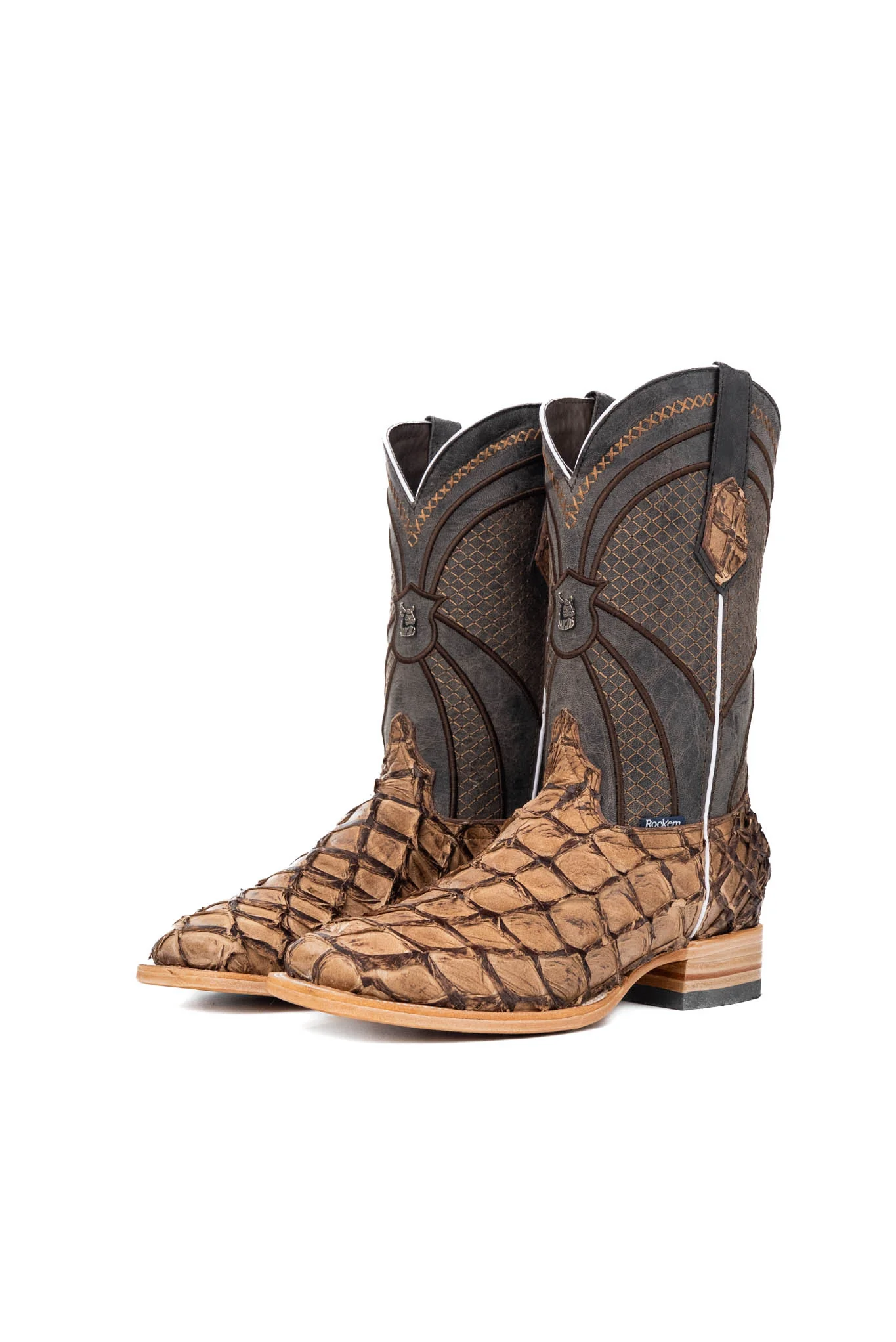 Jones Exotic Pirarucu Square Toe Cowboy Boot - Image 6