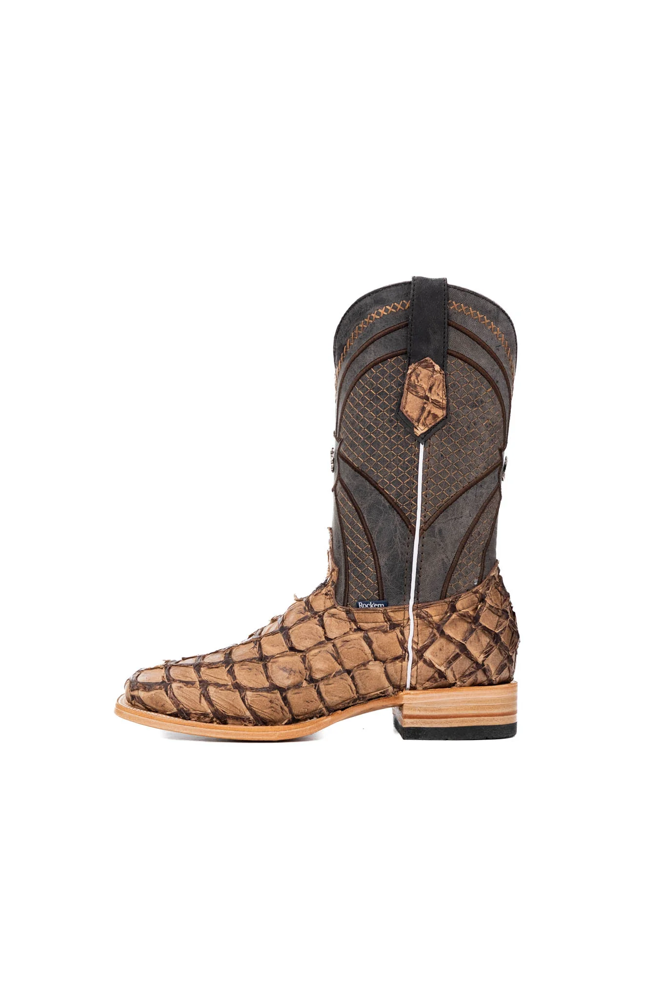 Jones Exotic Pirarucu Square Toe Cowboy Boot - Image 7