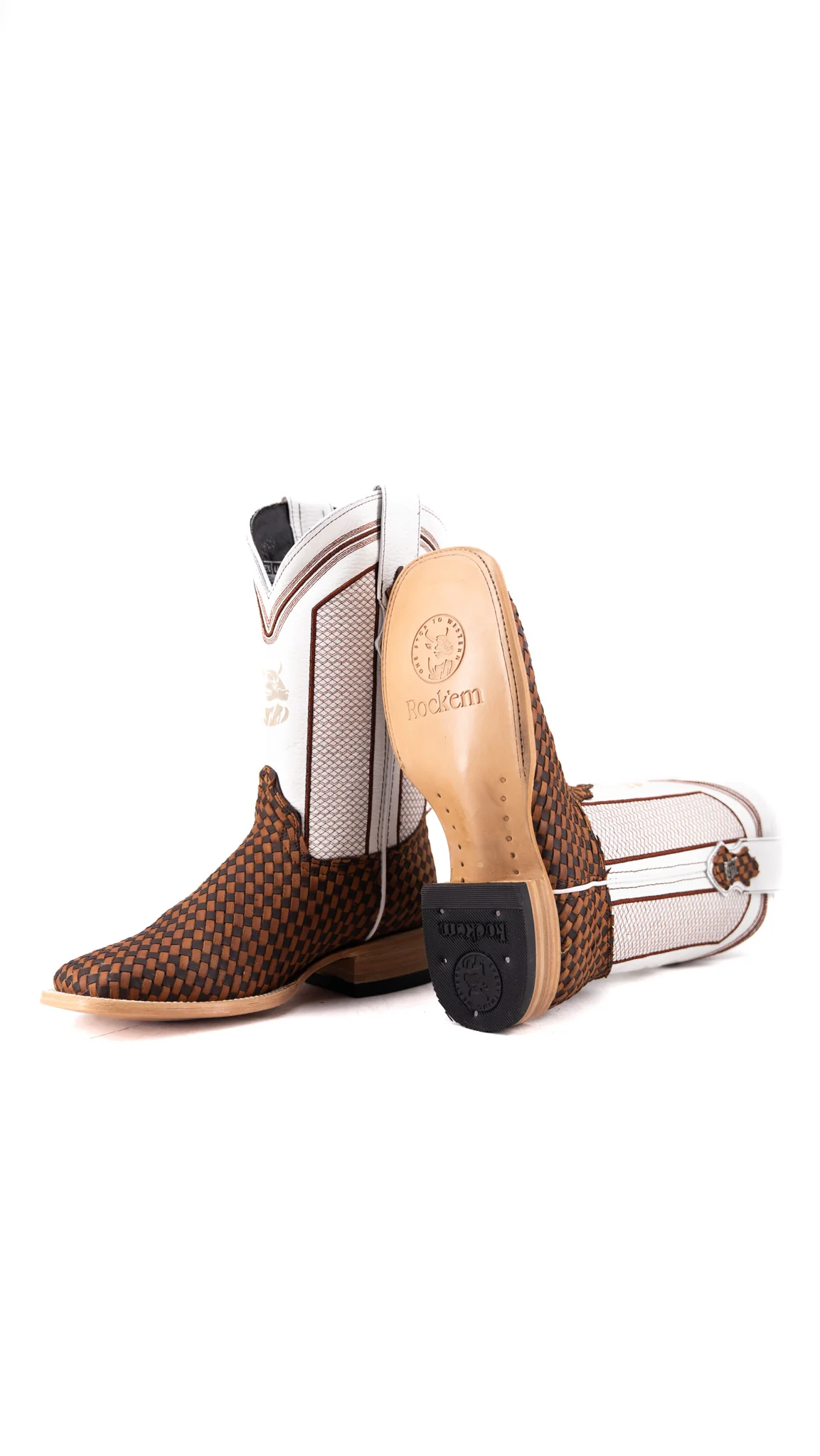 Julian Woven Square Toe Cowboy Boot - Image 4