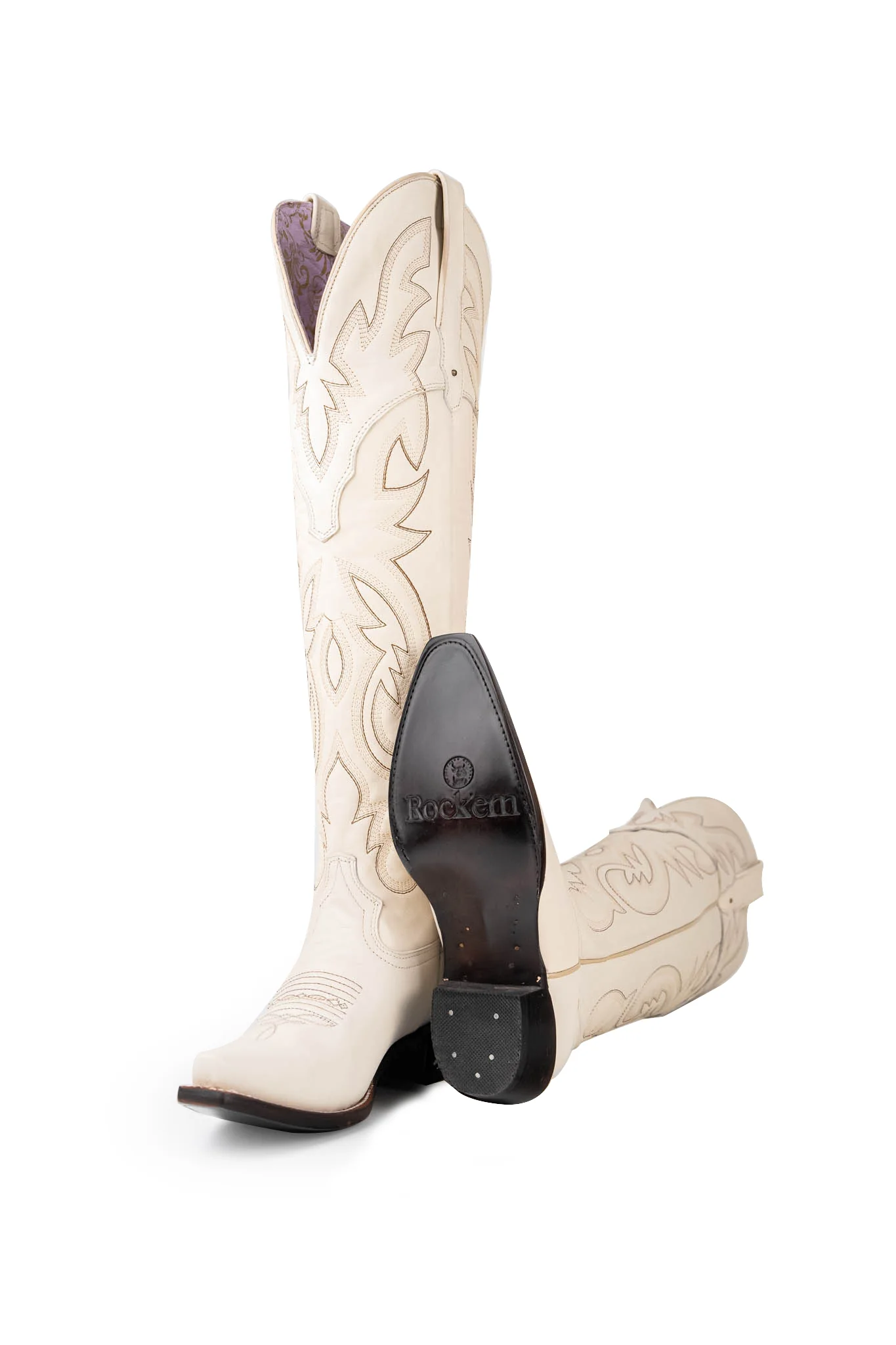 Julieta Knee High Tall Snip Toe Cowgirl Boot - Image 4