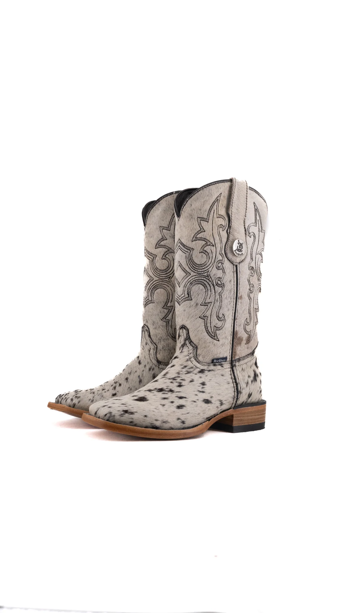 Katherine Square Toe Cowhide Cowgirl Boot Size 8.5 Box XW19