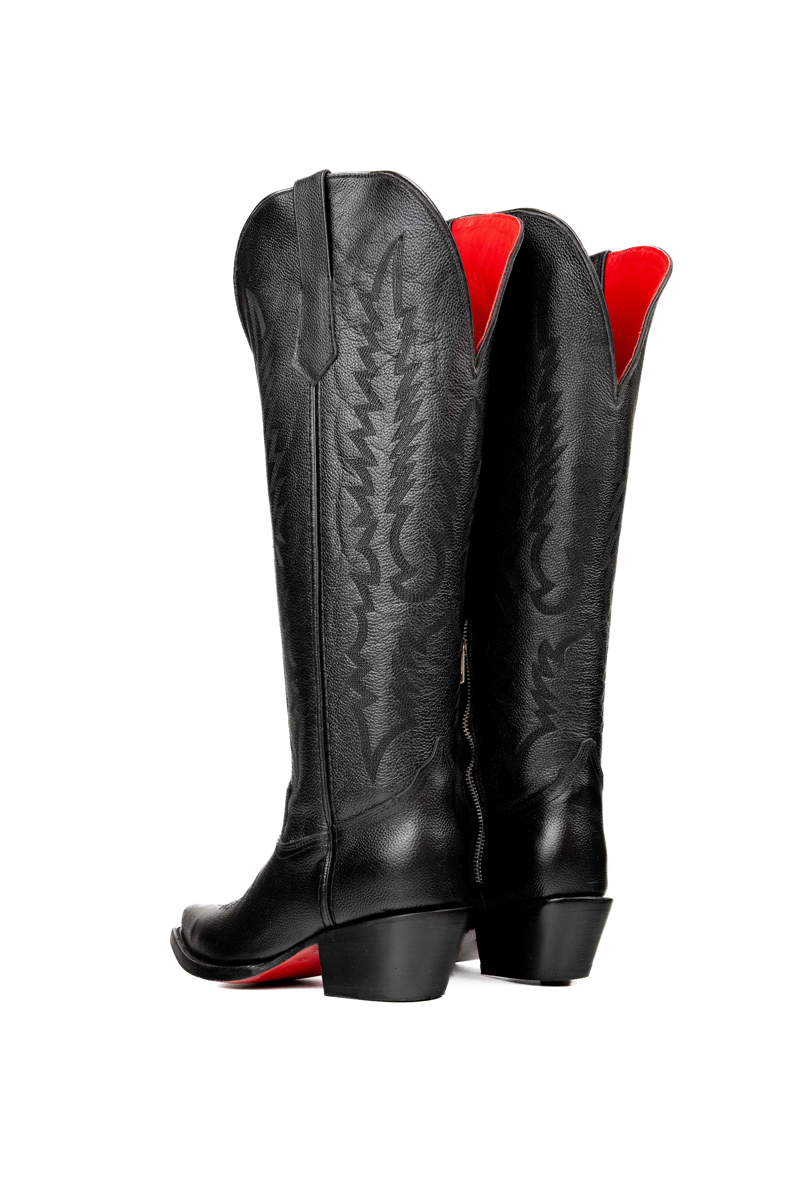 Kaylee Tall Red Bottom Wide Calf Snip Toe Cowgirl Boot - Image 3