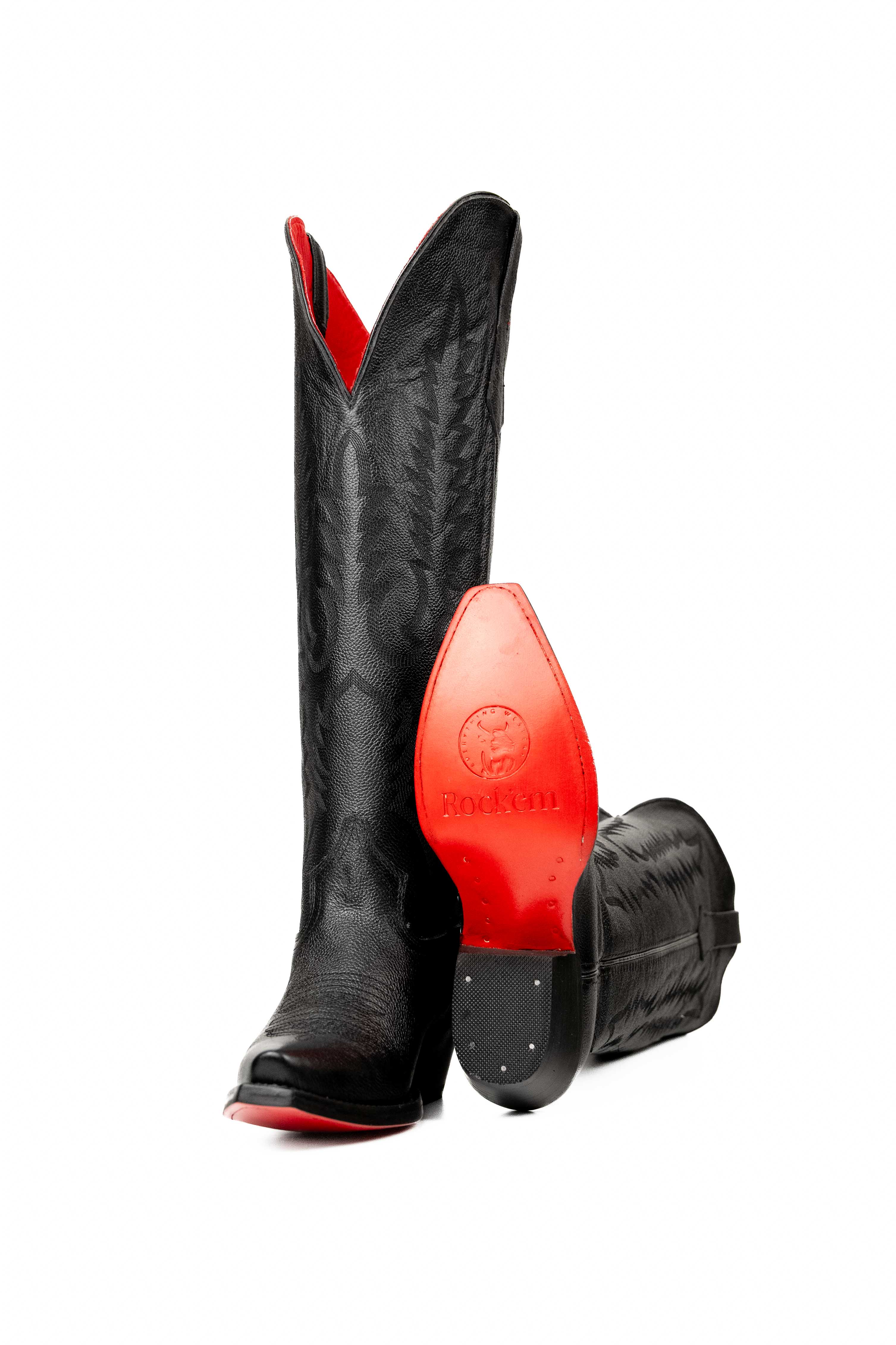 Kaylee Tall Red Bottom Wide Calf Snip Toe Cowgirl Boot - Image 4