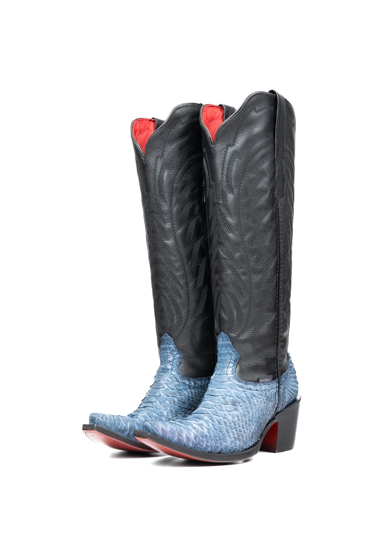 Kelly Python Tall Red Bottom Snip Toe Cowgirl Boot