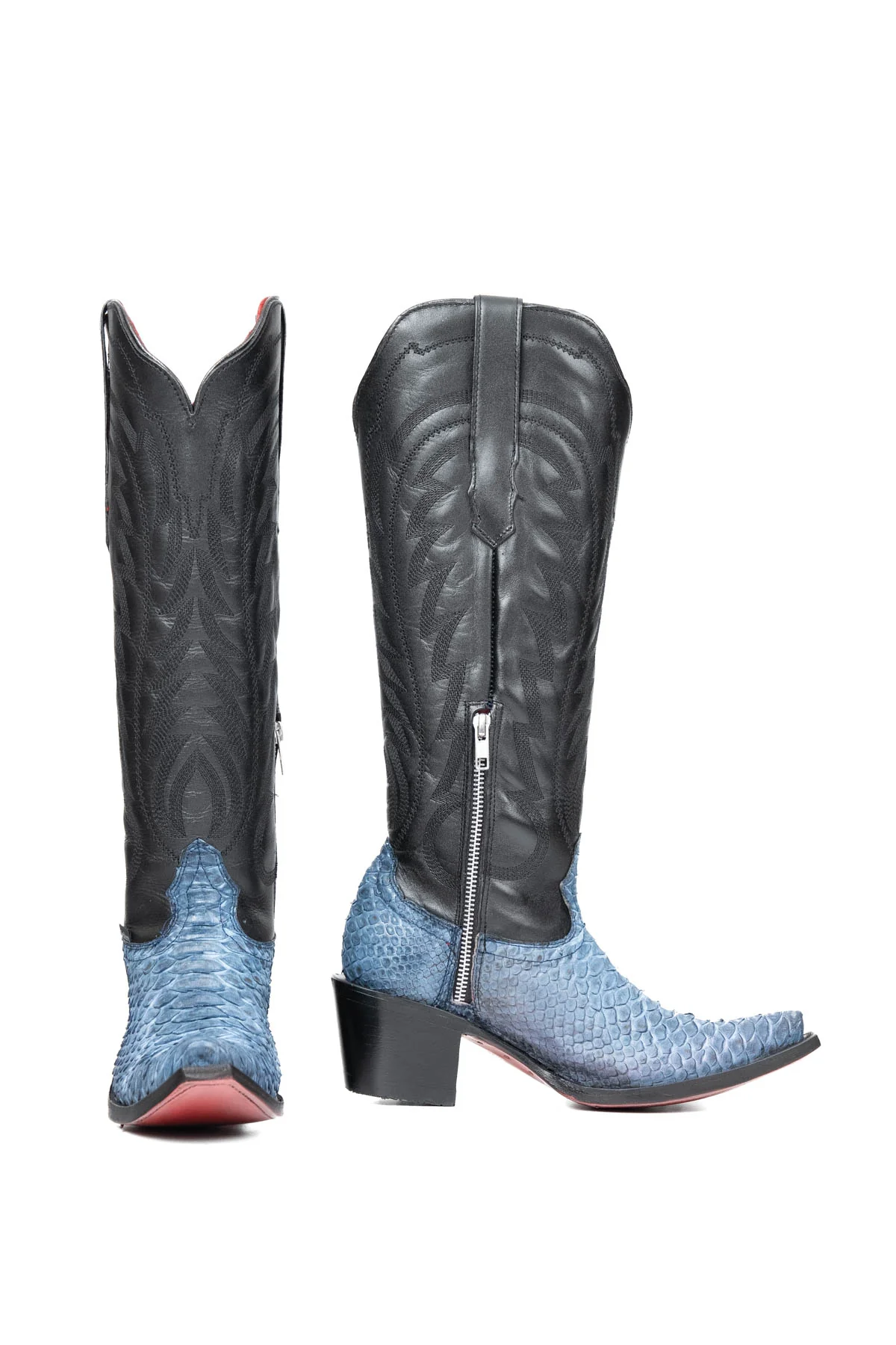 Kelly Python Tall Red Bottom Snip Toe Cowgirl Boot - Image 3