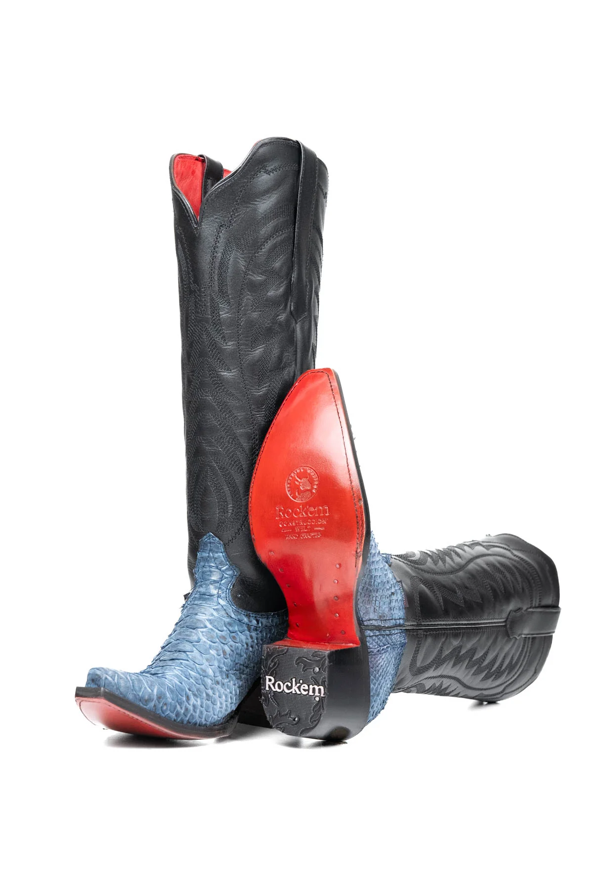 Kelly Python Tall Red Bottom Snip Toe Cowgirl Boot - Image 4