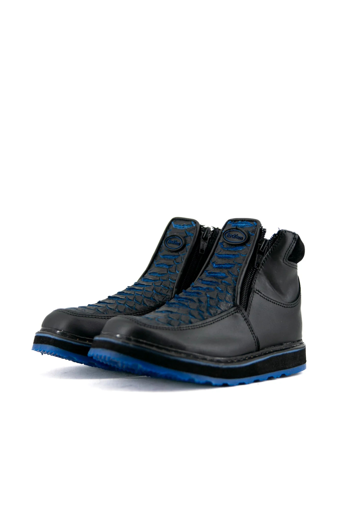Bruce Kids Python Blue Bottom Ankle Boot FINAL SALE