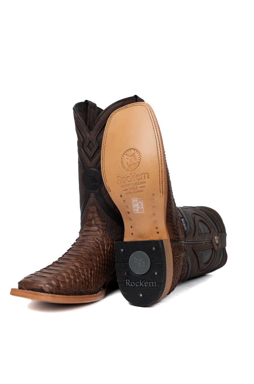 King Ranch Python Exotic Square Toe Cowboy Boot - Image 4